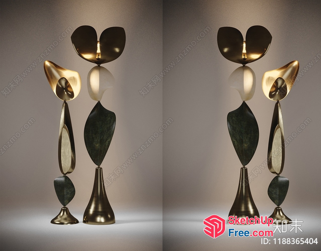 Abstract Modern Art Sculpture Set 3D SketchUp File