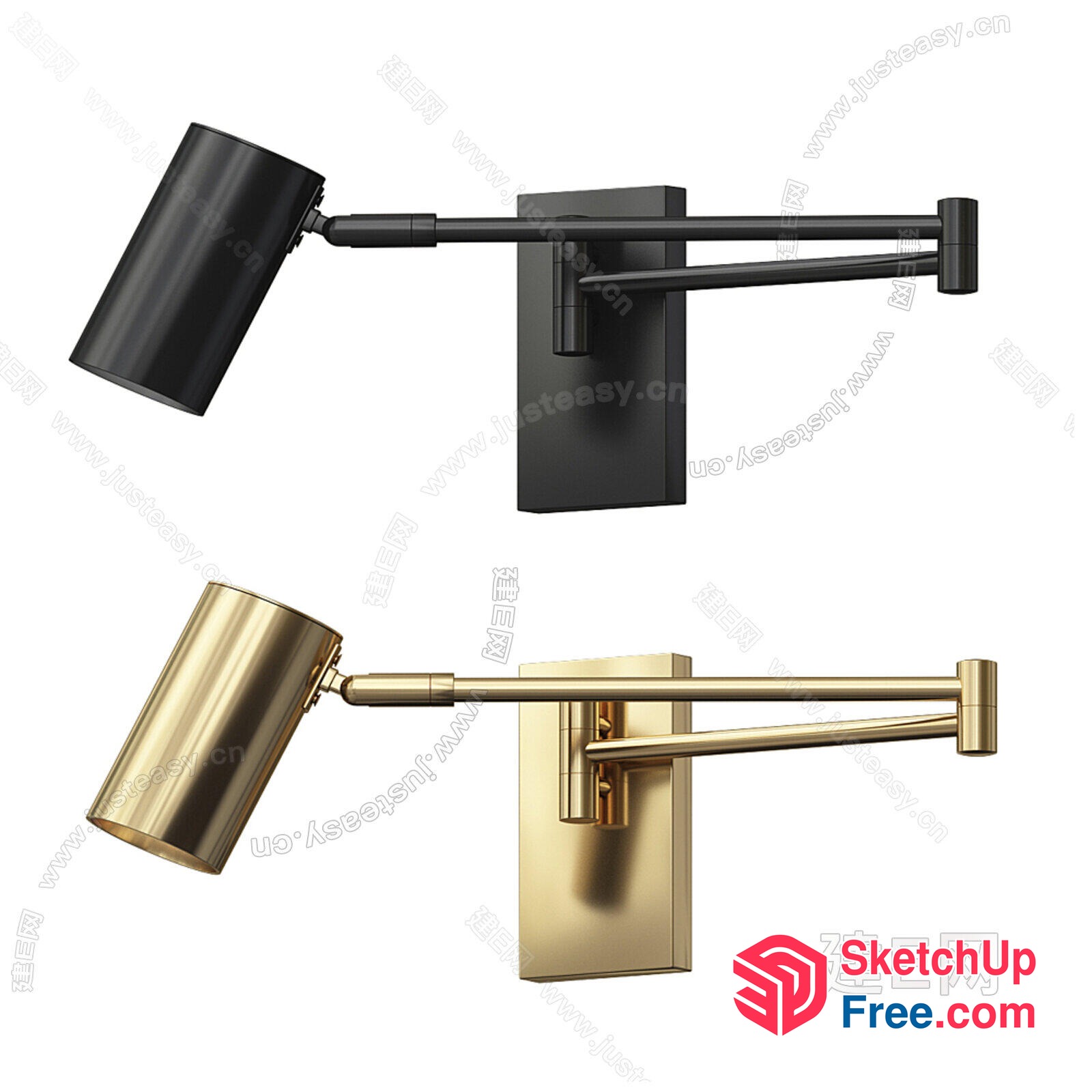 Sleek And Modern Adjustable Wall Light Fixture 3D SketchUp File