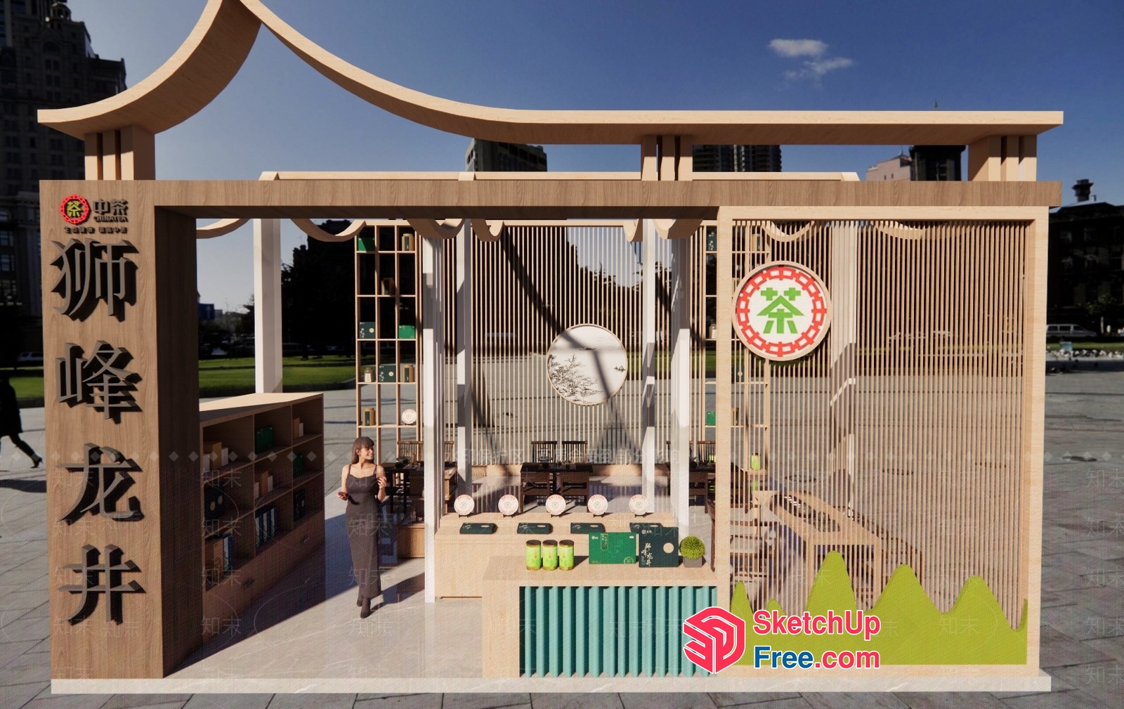 Asian-Inspired Retail Store Interior 3D SketchUp File