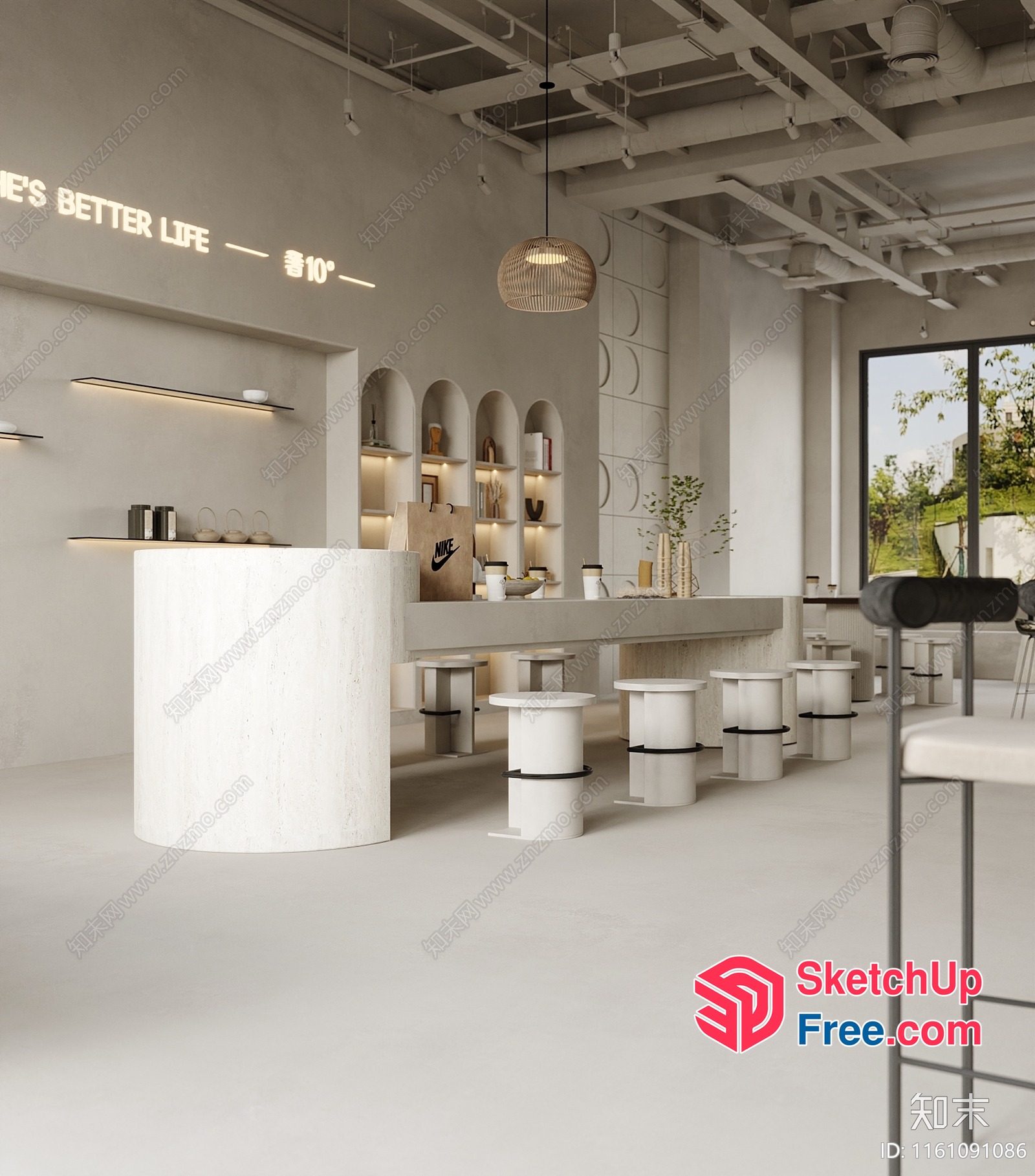 Minimalist Commercial Street Interior 3D SketchUp File