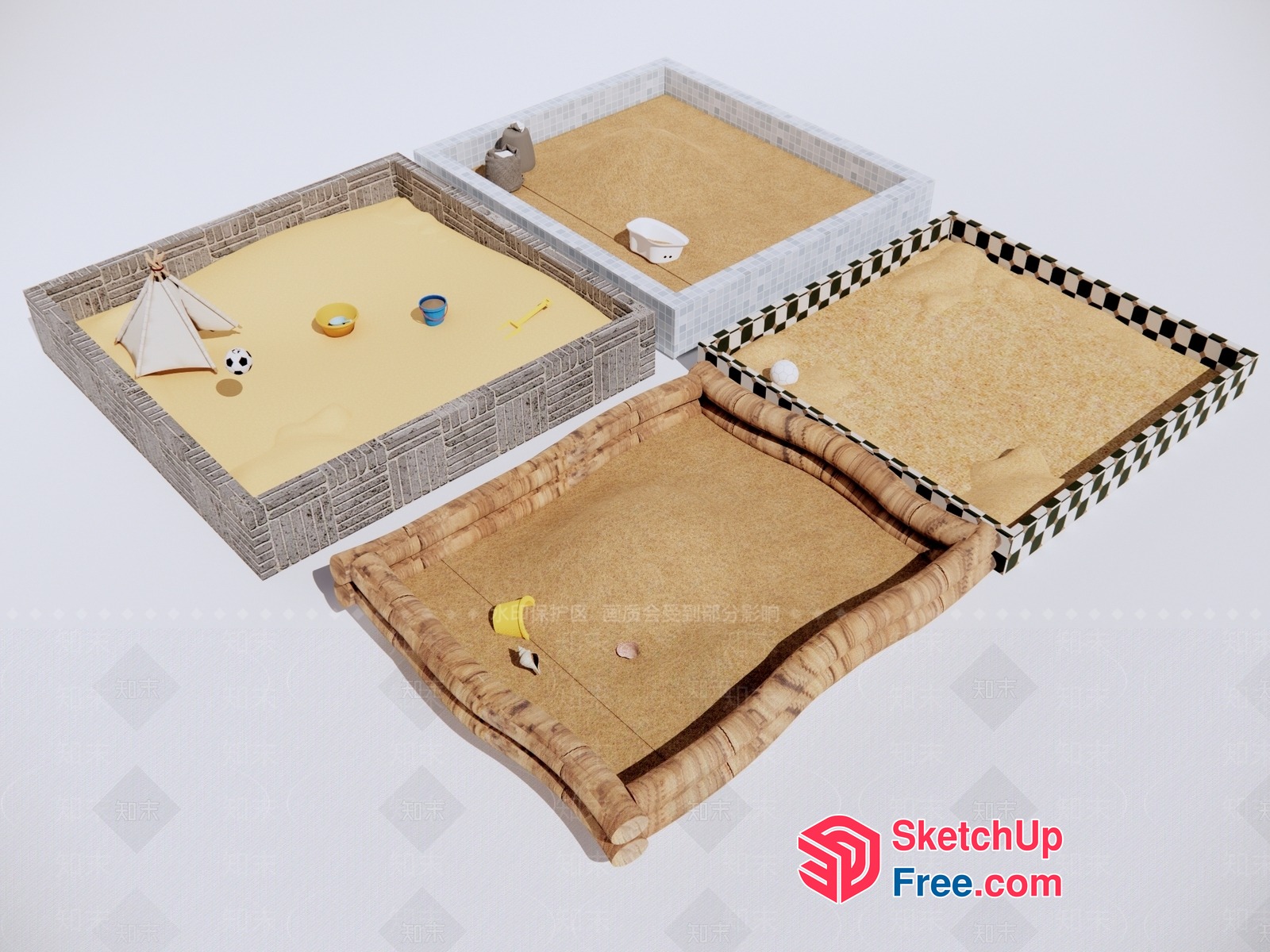Playful Miniature Landscape Scene 3D SketchUp File