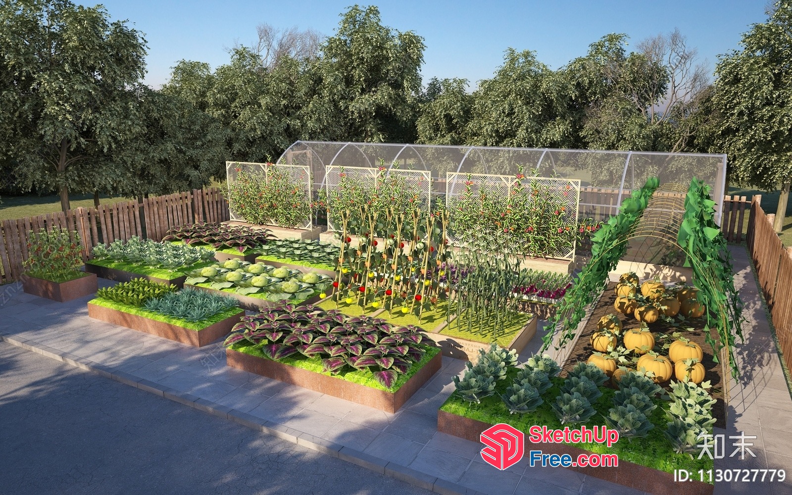 Greenhouse Vegetable Garden 3D SketchUp File