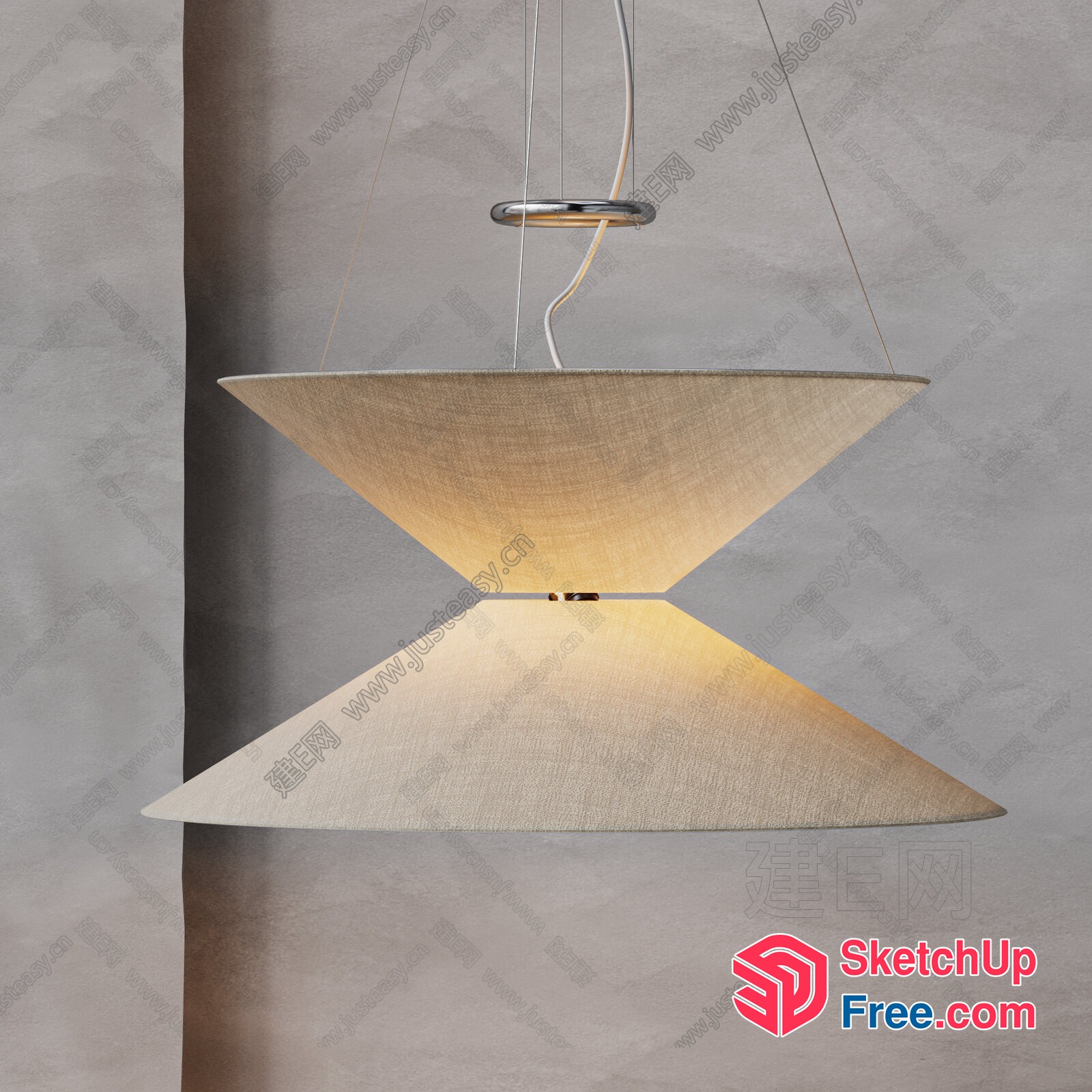 Suspended Modern Lighting Fixture 3D SketchUp File