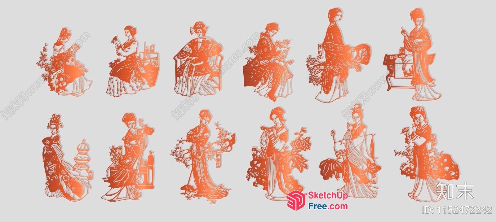 Asian Women In Traditional Attire 3D SketchUp File