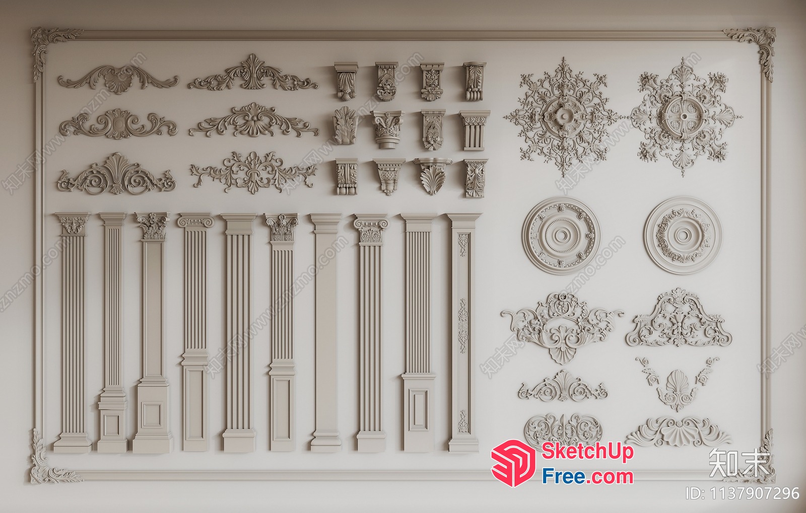 Classic Ornate Architectural Elements 3D SketchUp File