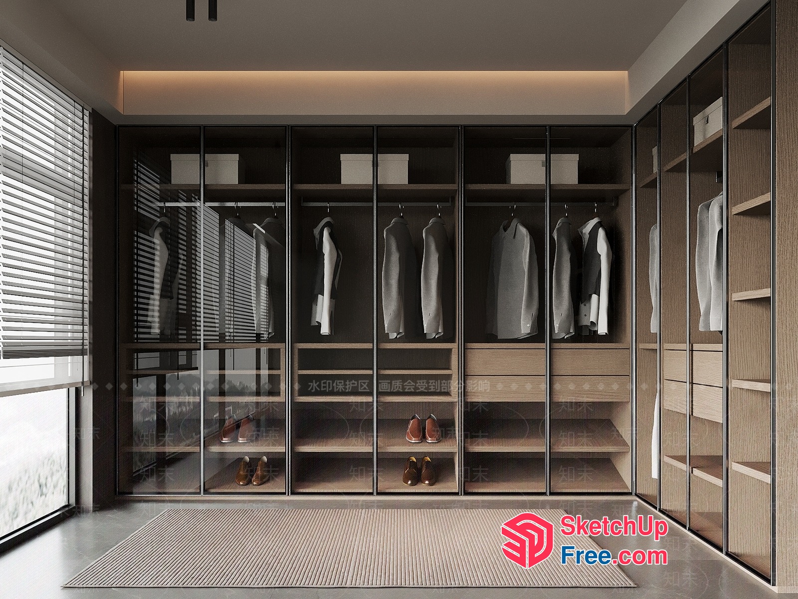 Modern Minimalist Wardrobe And Storage 3D SketchUp File