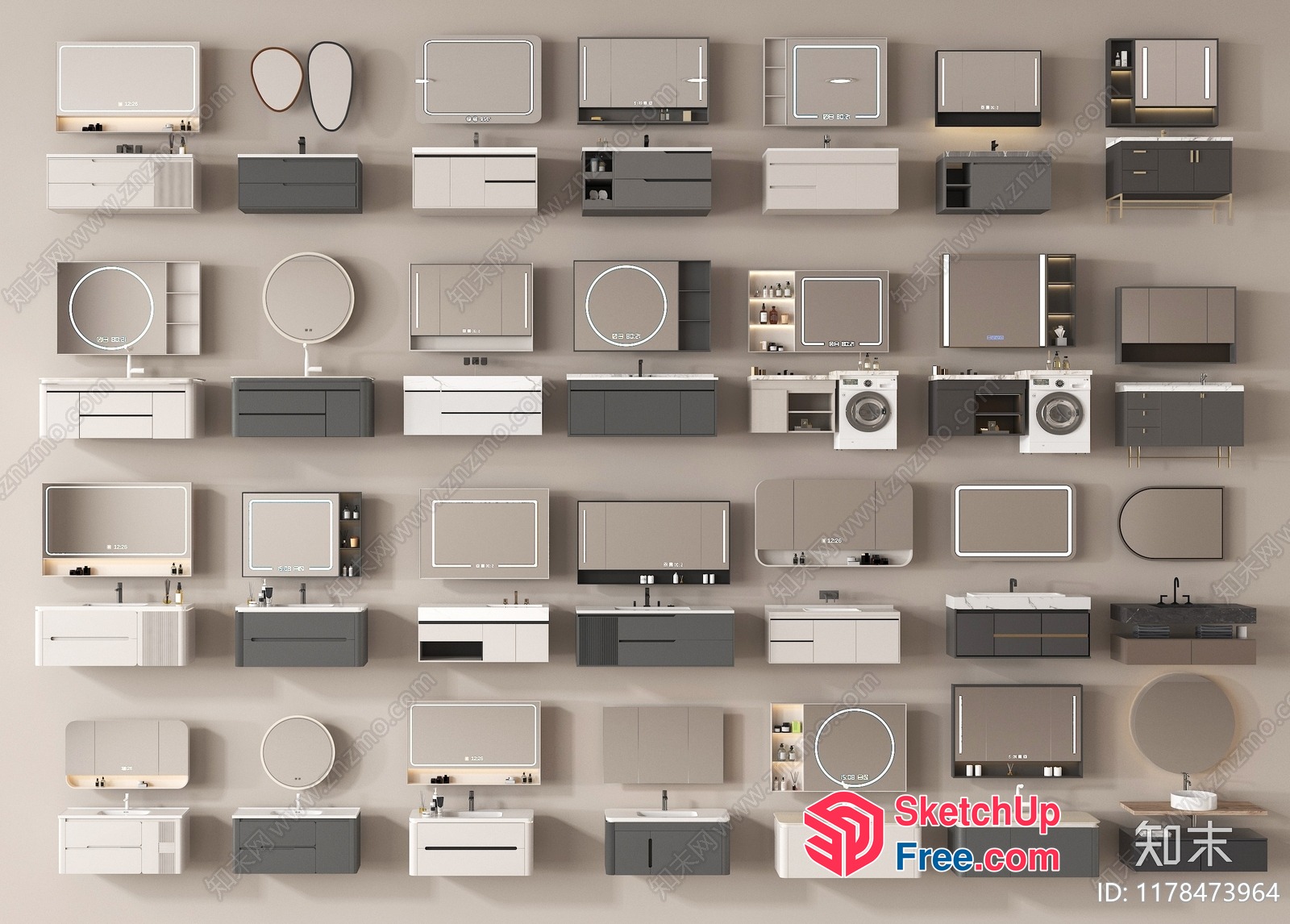 Modern Bathroom Furniture Collection 3D SketchUp File