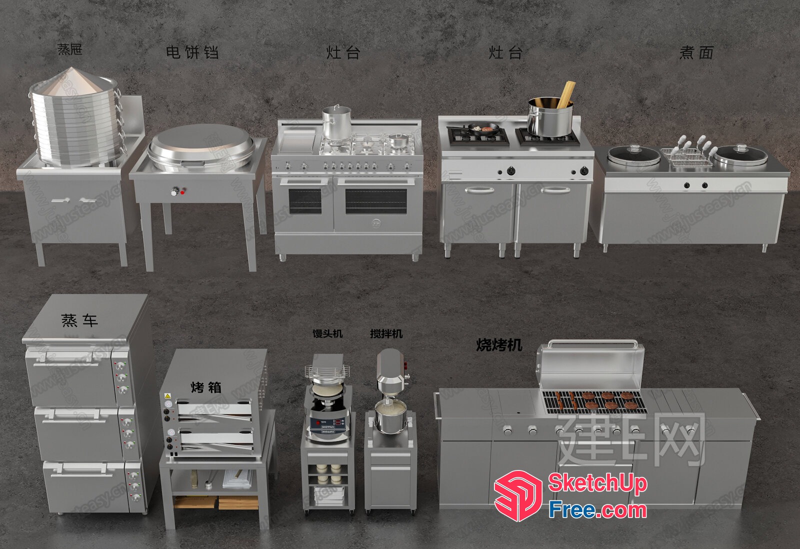 Industrial Kitchen Equipment Collection 3D SketchUp File