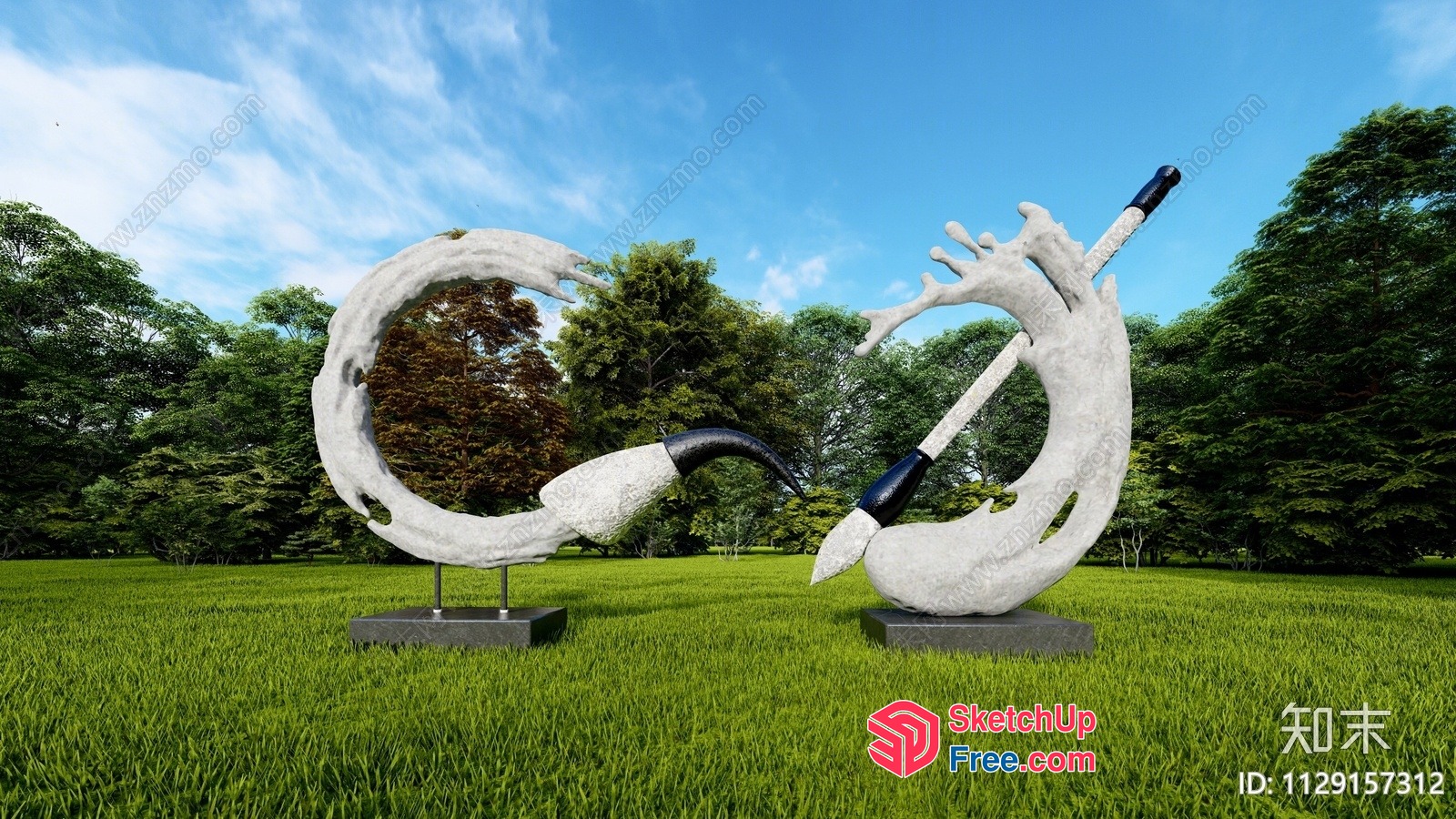 Outdoor Sculpture Art Installation 3D SketchUp File