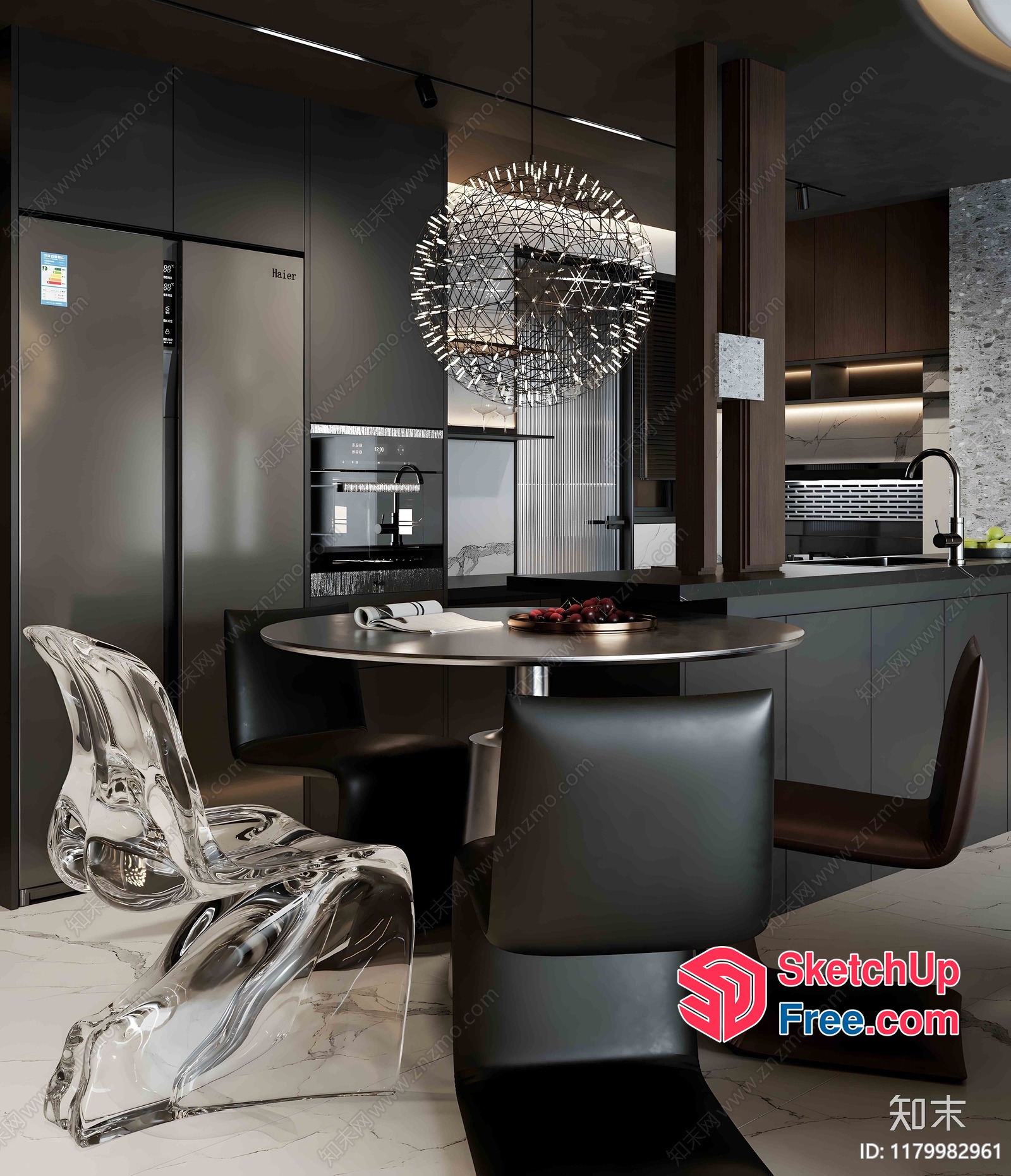 Modern Kitchen Dining Room Interior Design 3D SketchUp File