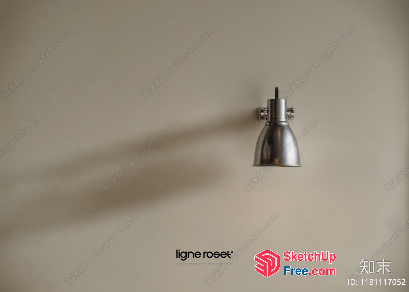 A Sleek Silver Lamp On A Plain Beige Wall 3D SketchUp File