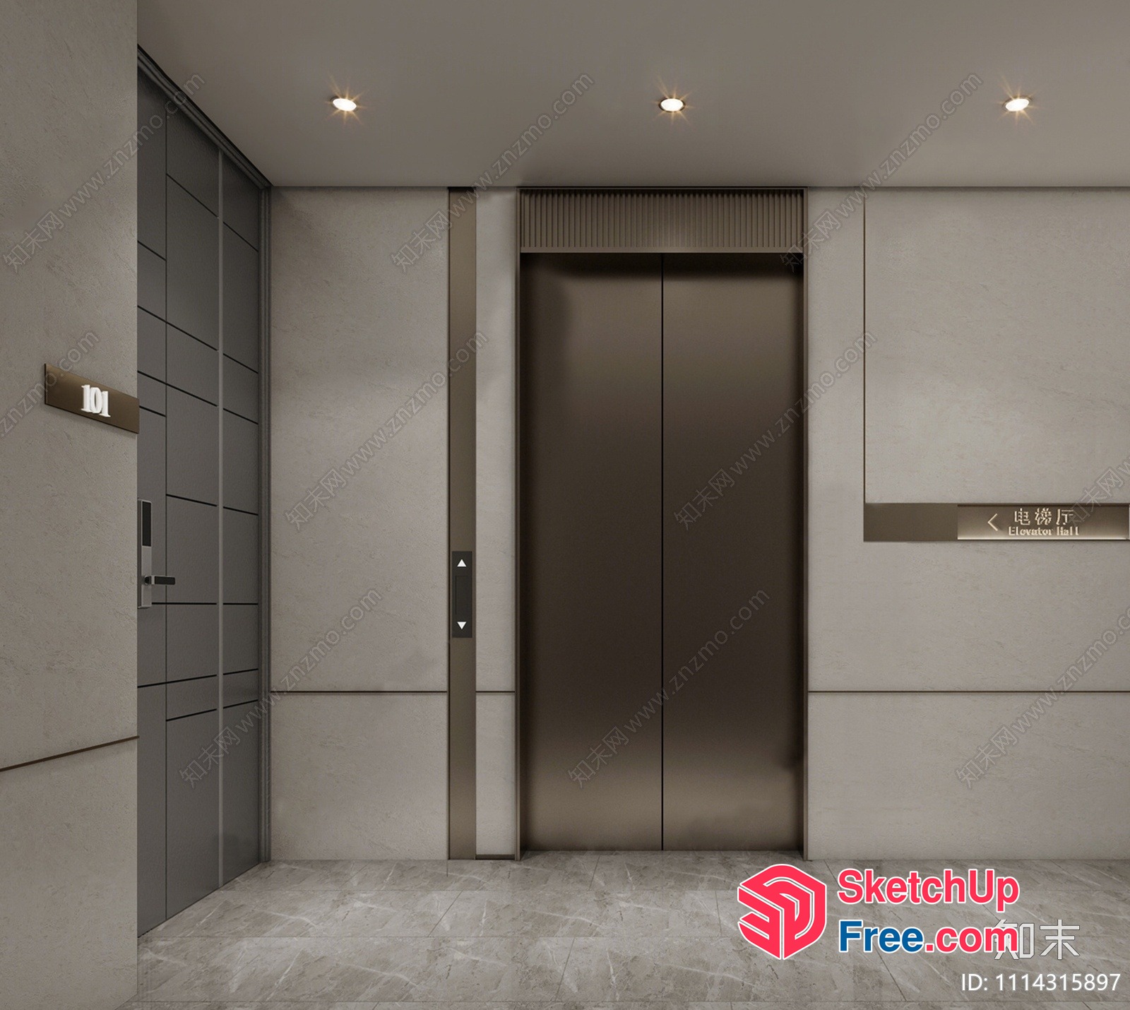 Elevator And Stairs Interior Design 3D SketchUp File