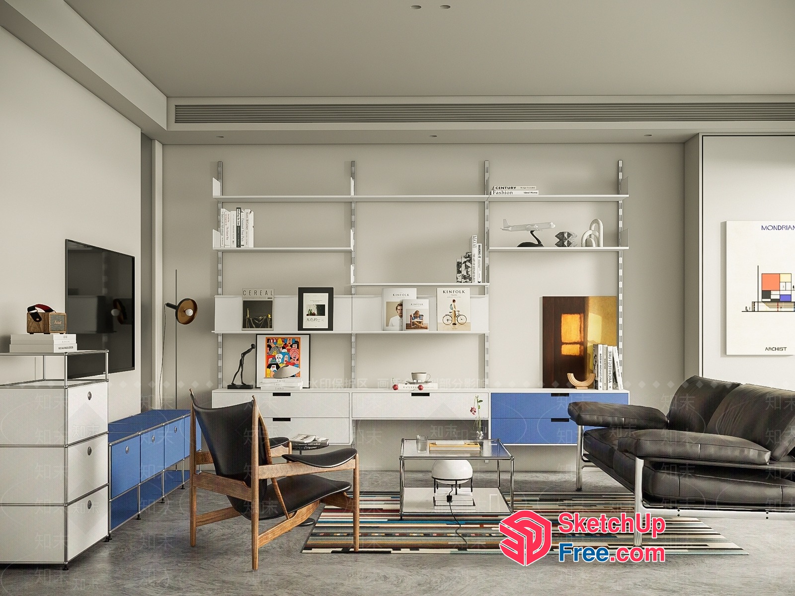 Modern Living Room With Minimalist Decor 3D SketchUp File