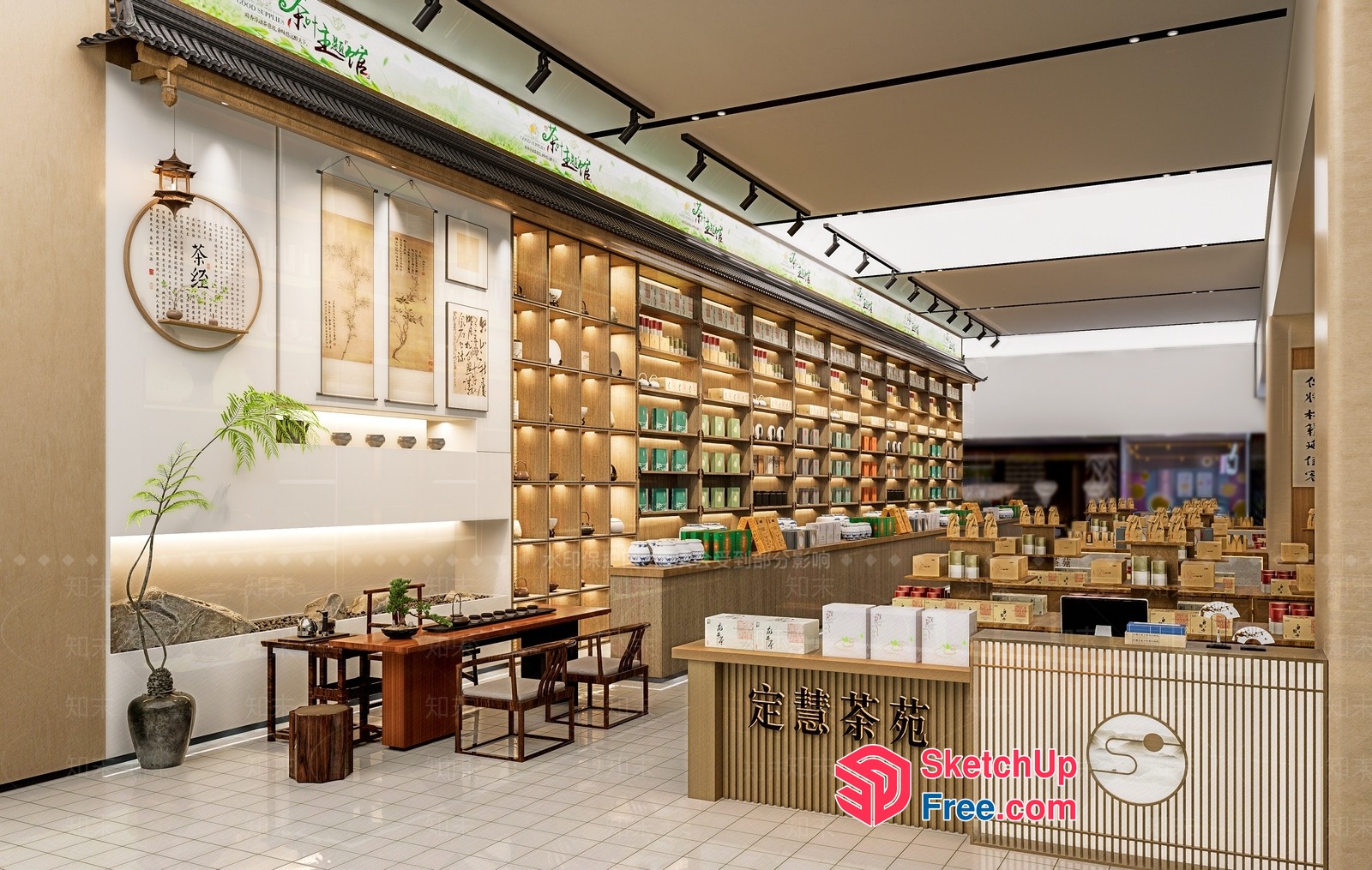 Traditional Asian-Inspired Interior Design 3D SketchUp File