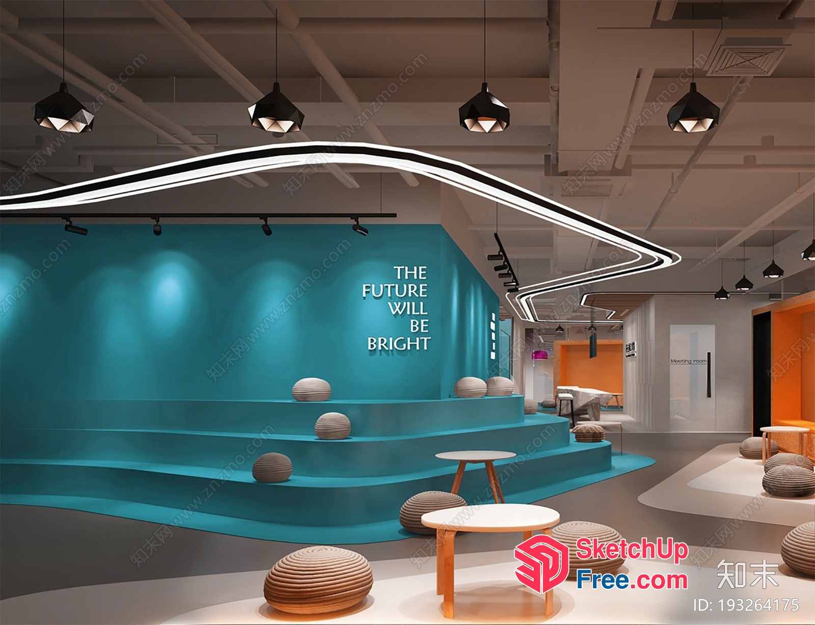 Modern Minimalist Interior Design With Futuristic Quote 3D SketchUp File