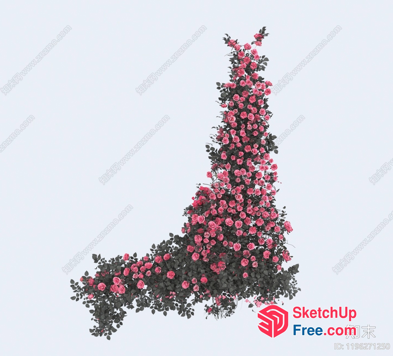 A Tower Of Pink Roses 3D SketchUp File