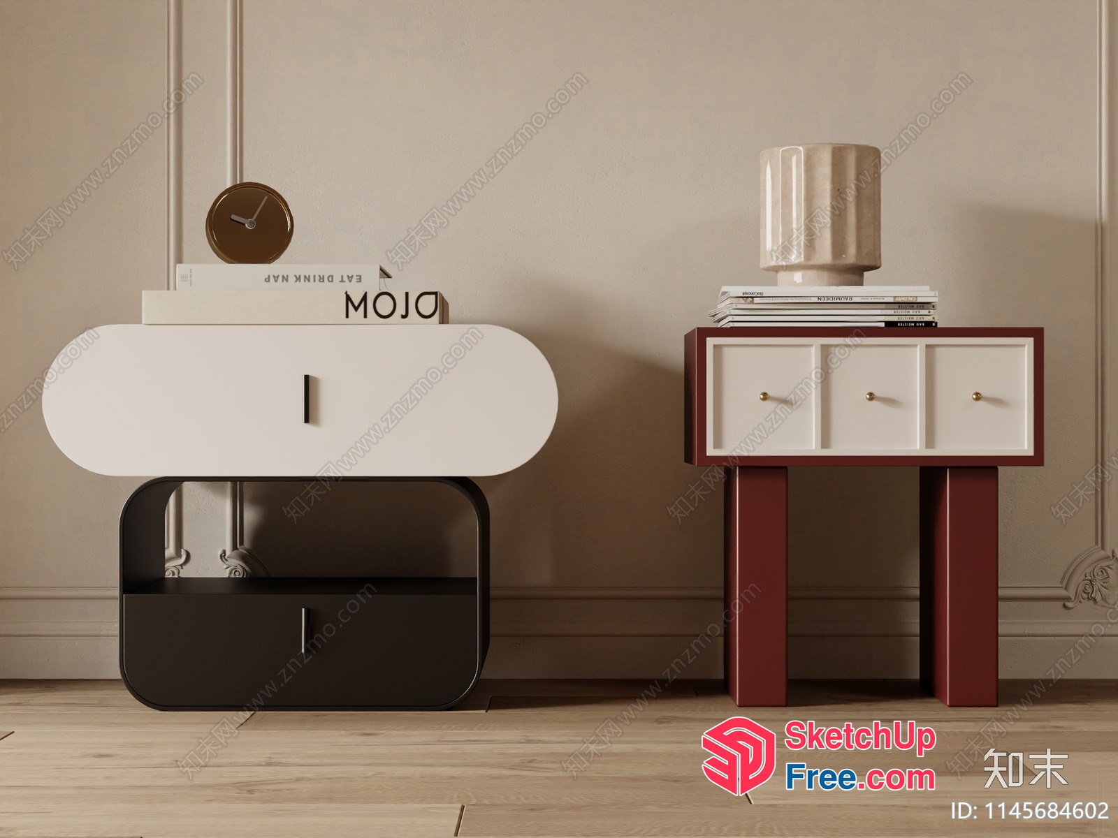 Modern Minimalist Decorative Furniture Pieces 3D SketchUp File
