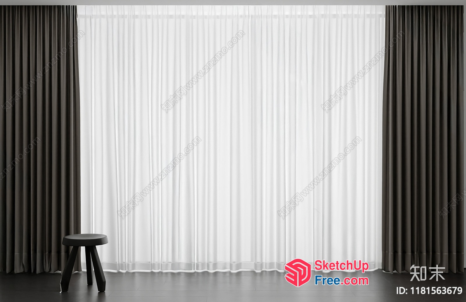 Simple Curtain Design For Interior Decoration 3D SketchUp File
