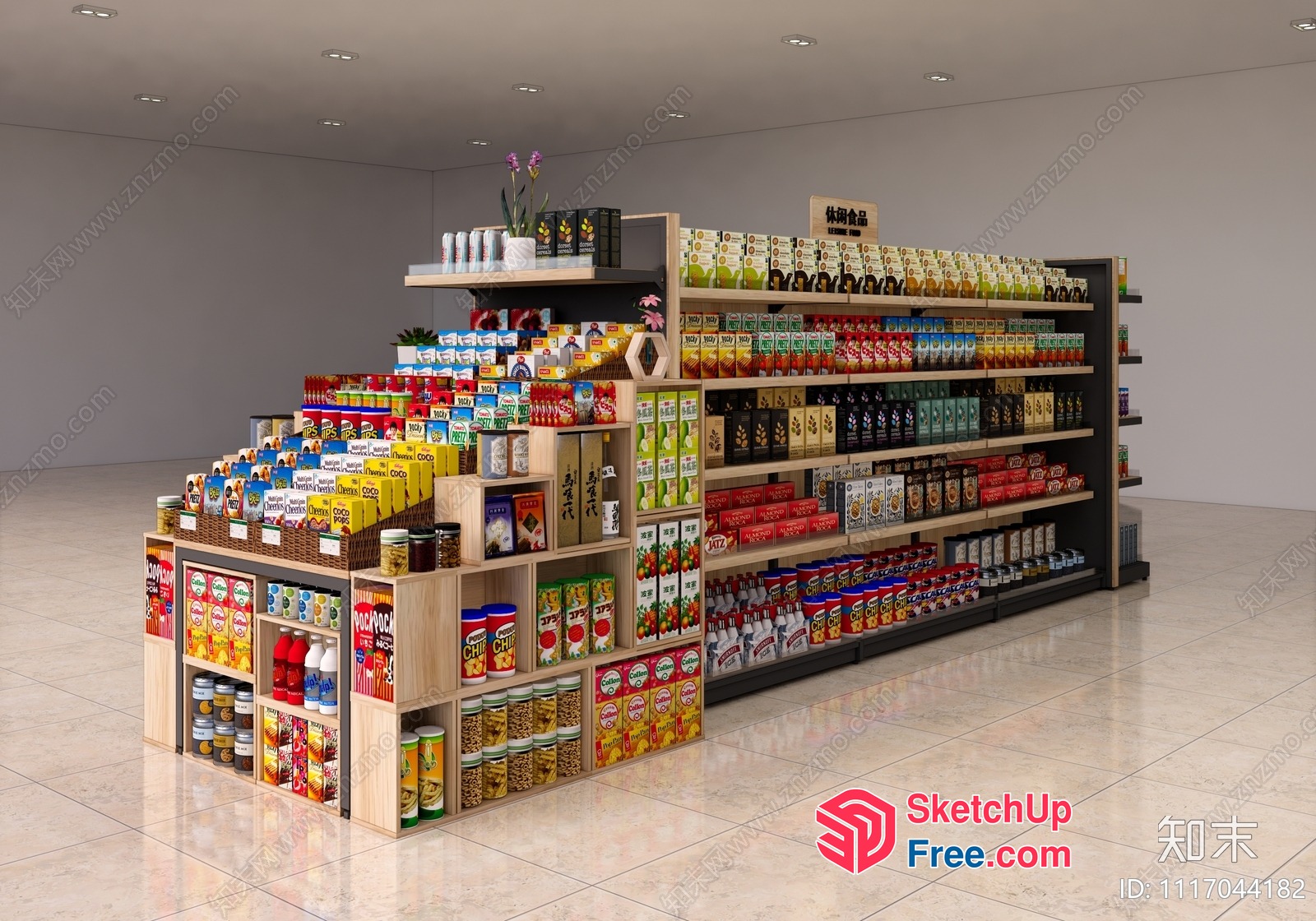 Supermarket Interior With A Variety Of Products 3D SketchUp File