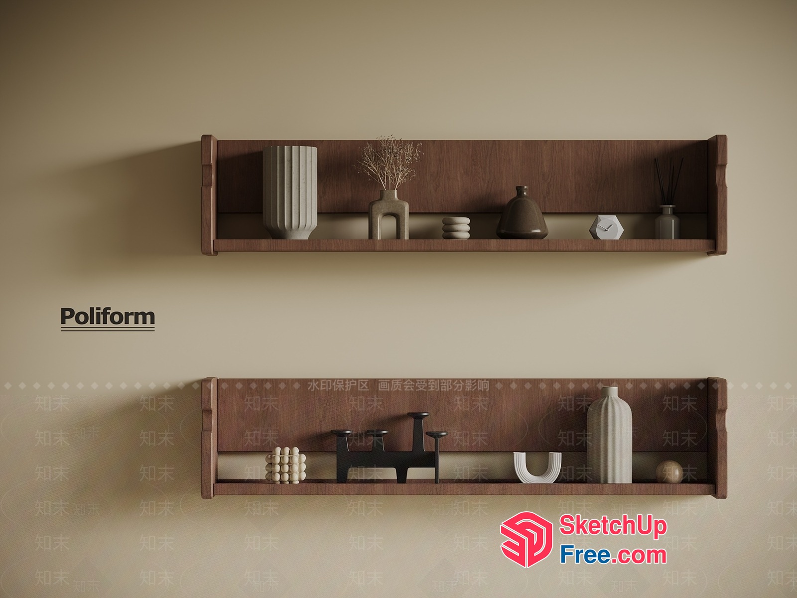 Poliform Decorative Shelf 3D SketchUp File