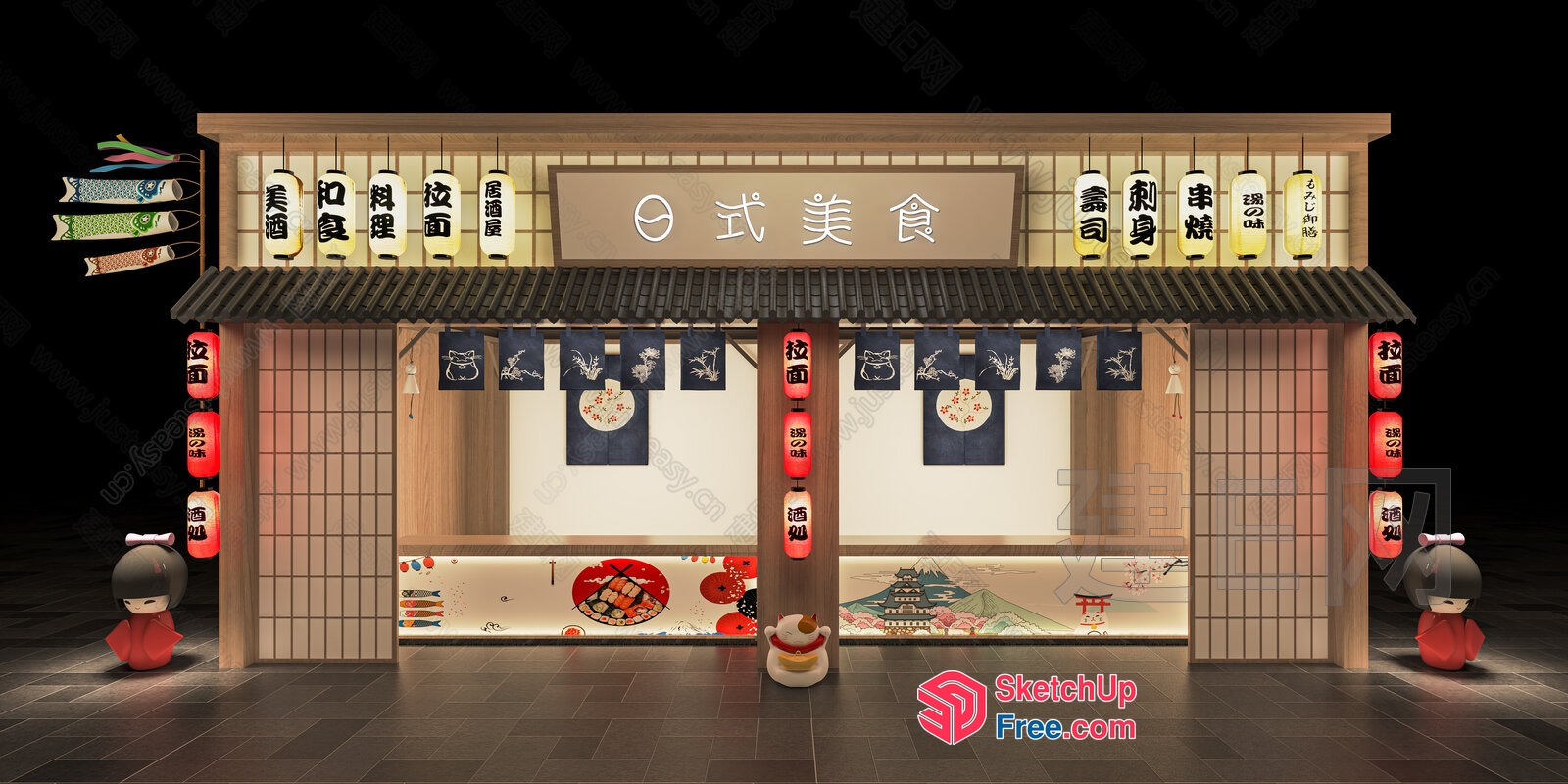 Traditional Japanese Food Stall 3D SketchUp File
