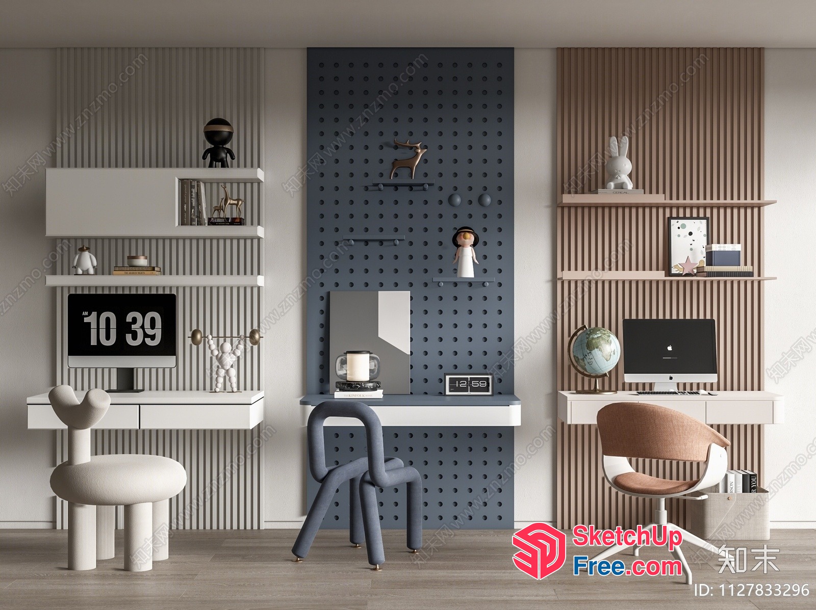 Modern Minimalist Office Space 3D SketchUp File