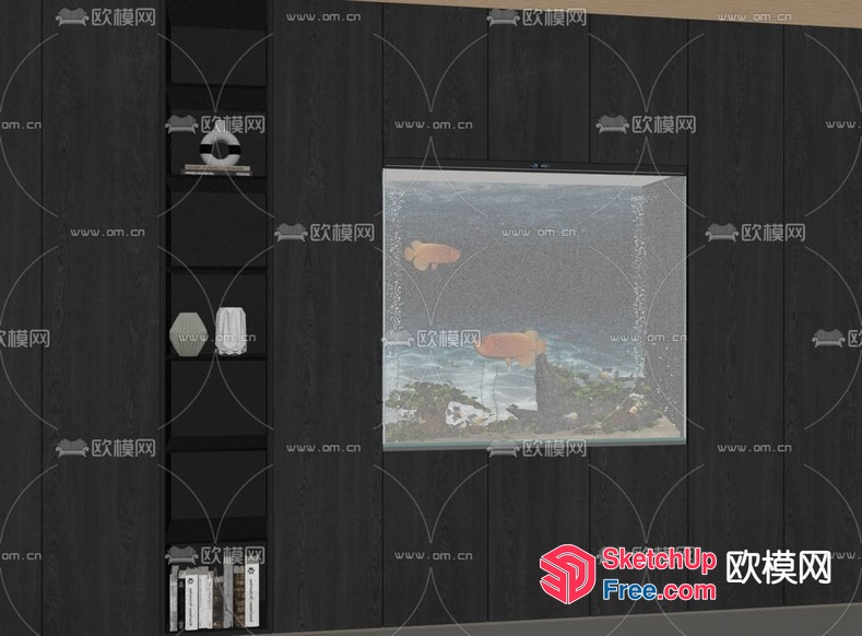Elegant Dark Wood Paneling And Ornate Artwork 3D SketchUp File