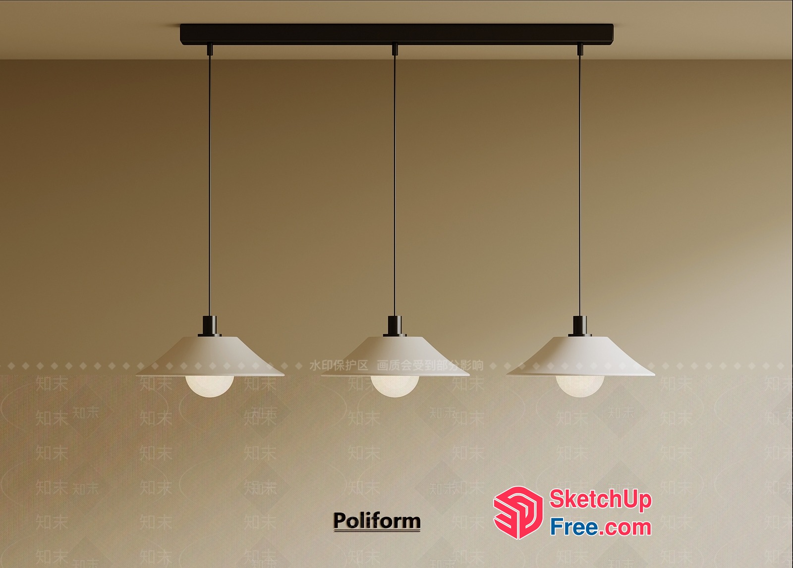 Poliform Hanging Light Fixtures 3D SketchUp File
