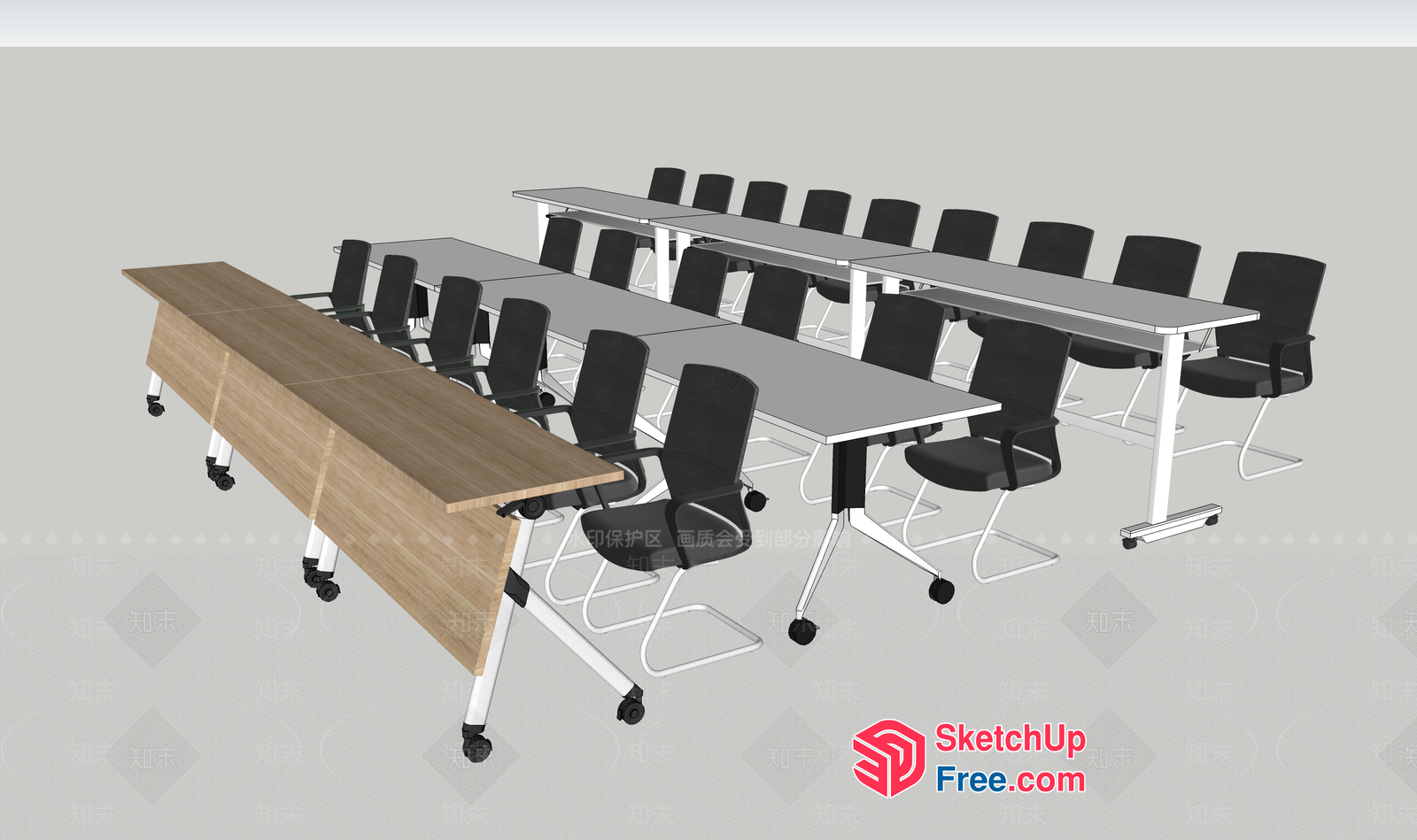 Modern Office Conference Room Setup 3D SketchUp File