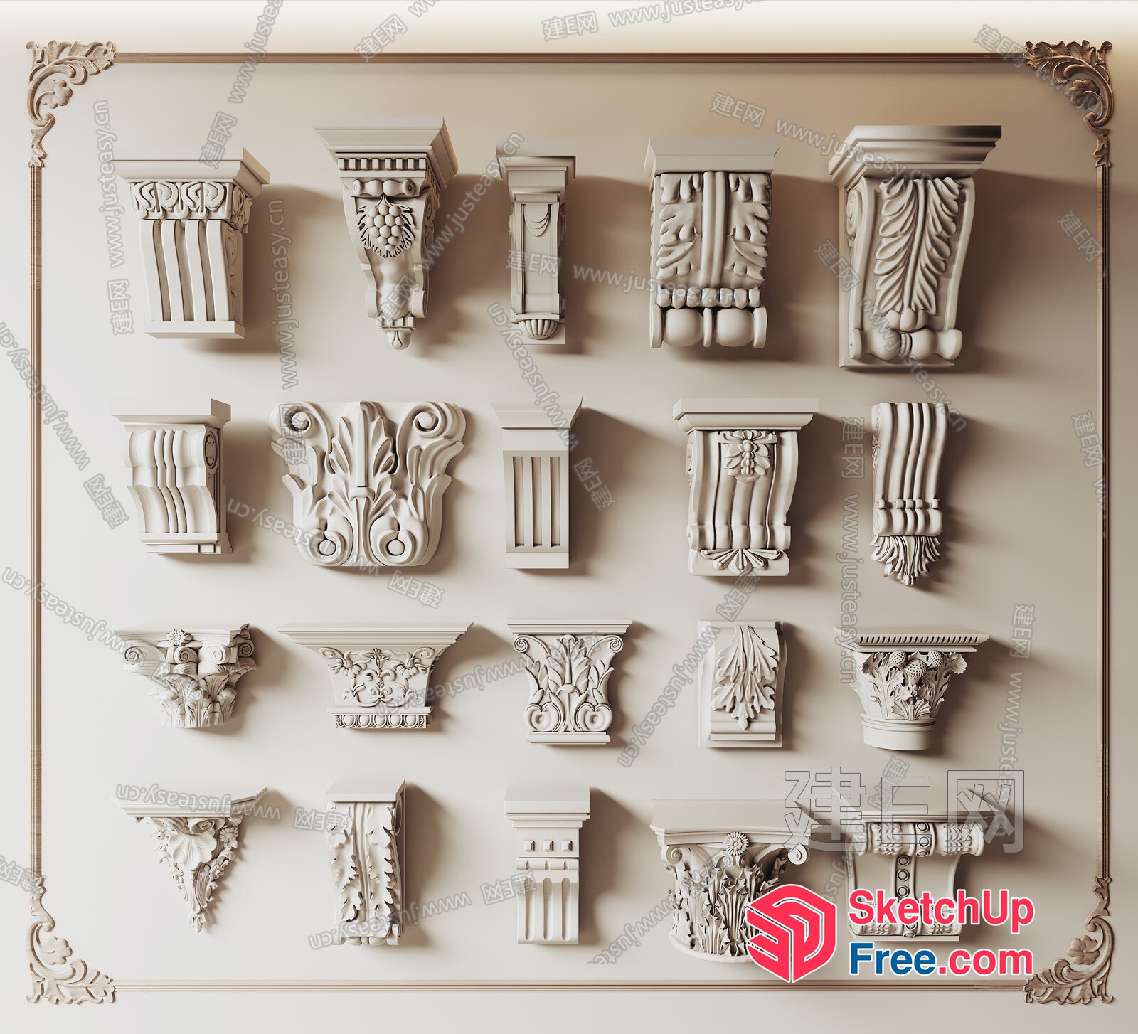 Ornate Architectural Details 3D SketchUp File