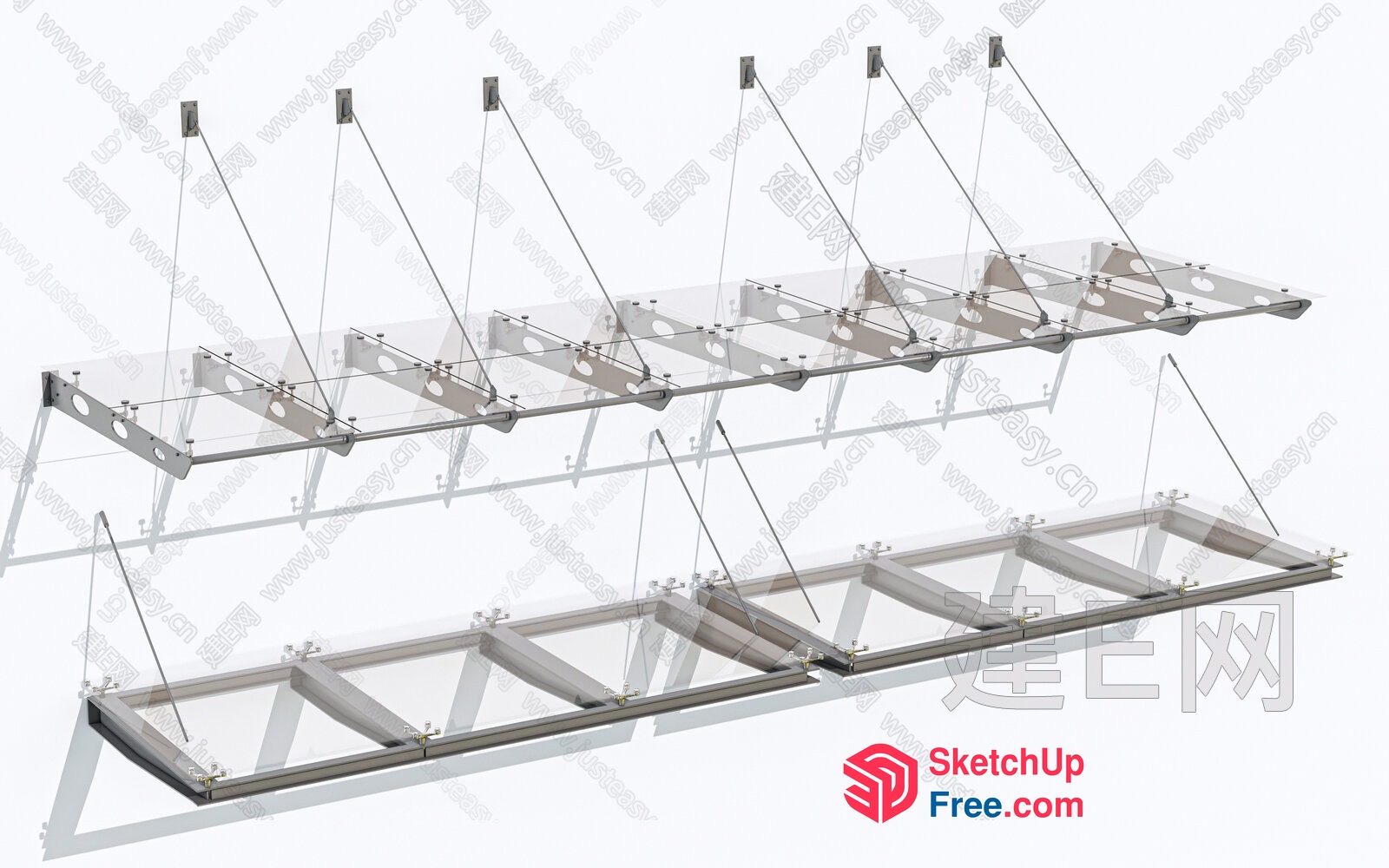 Metal Stairway Railing System 3D SketchUp File