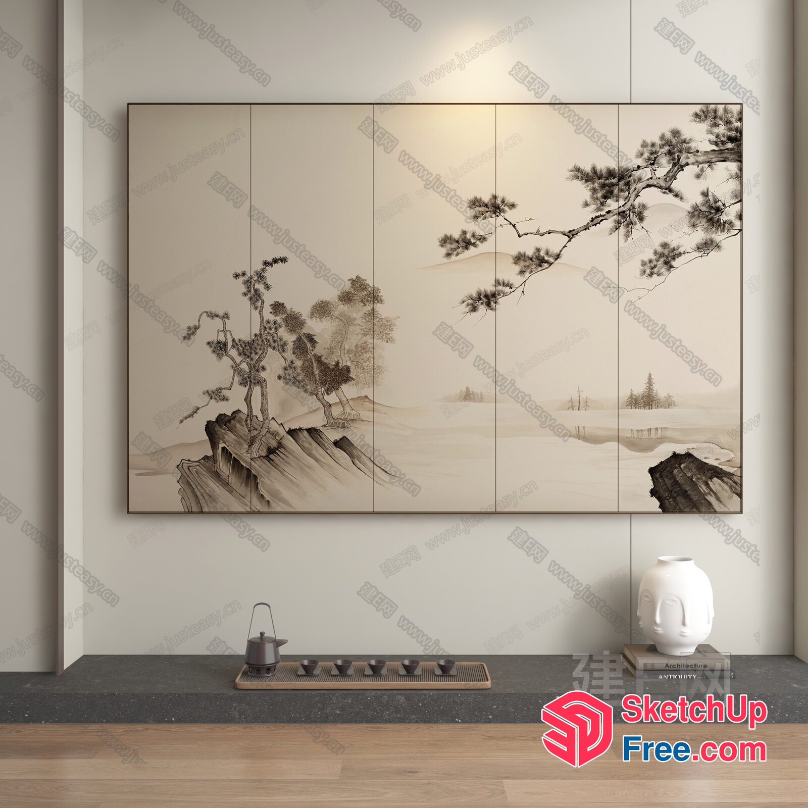 Japanese Style Wall Decor 3D SketchUp File