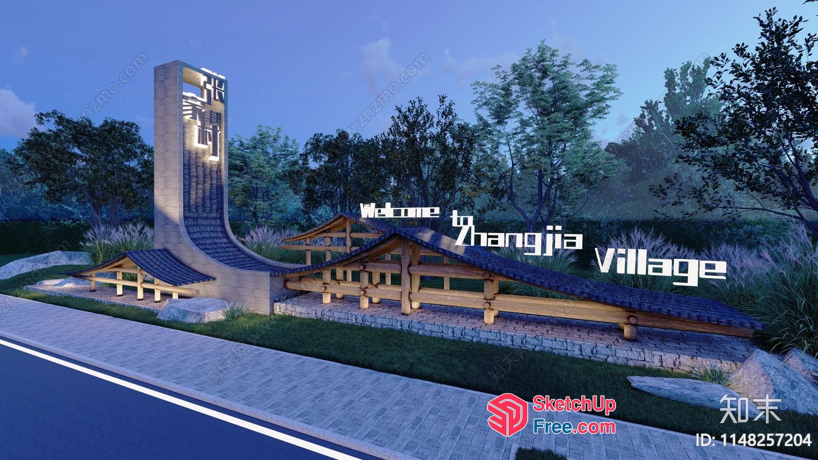 Welcome To Zhangjia Village 3D SketchUp File