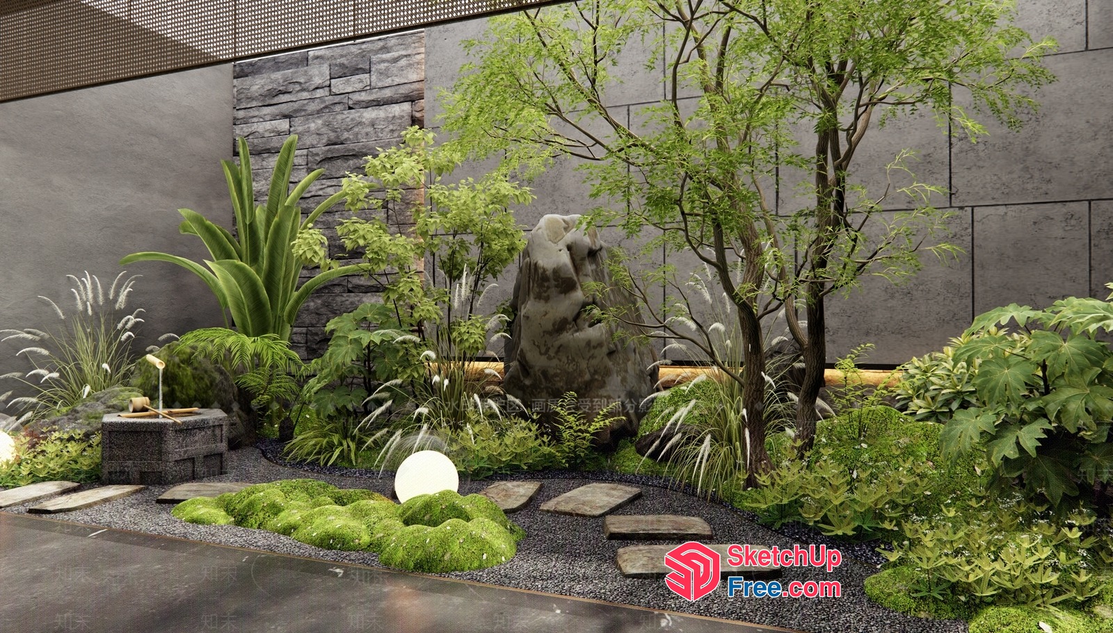 Serene Zen Garden Oasis 3D SketchUp File