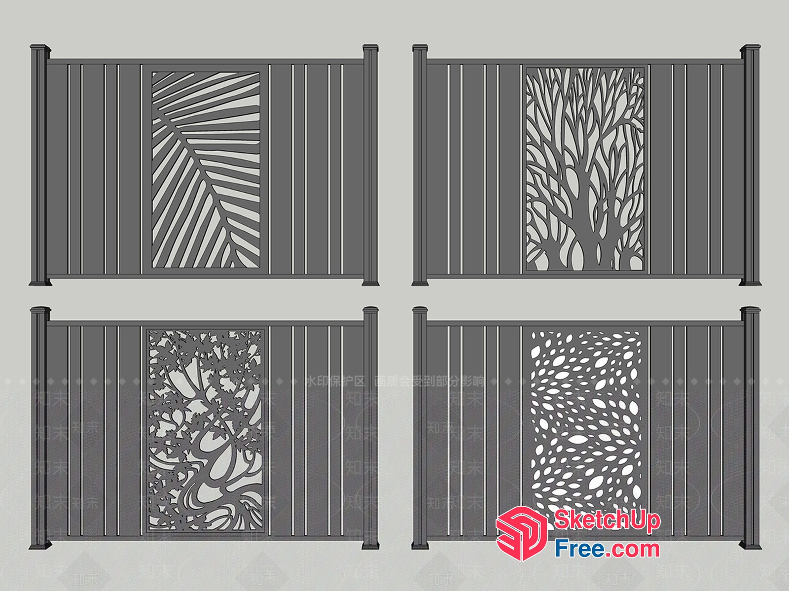 Decorative Metal Railing Panels 3D SketchUp File