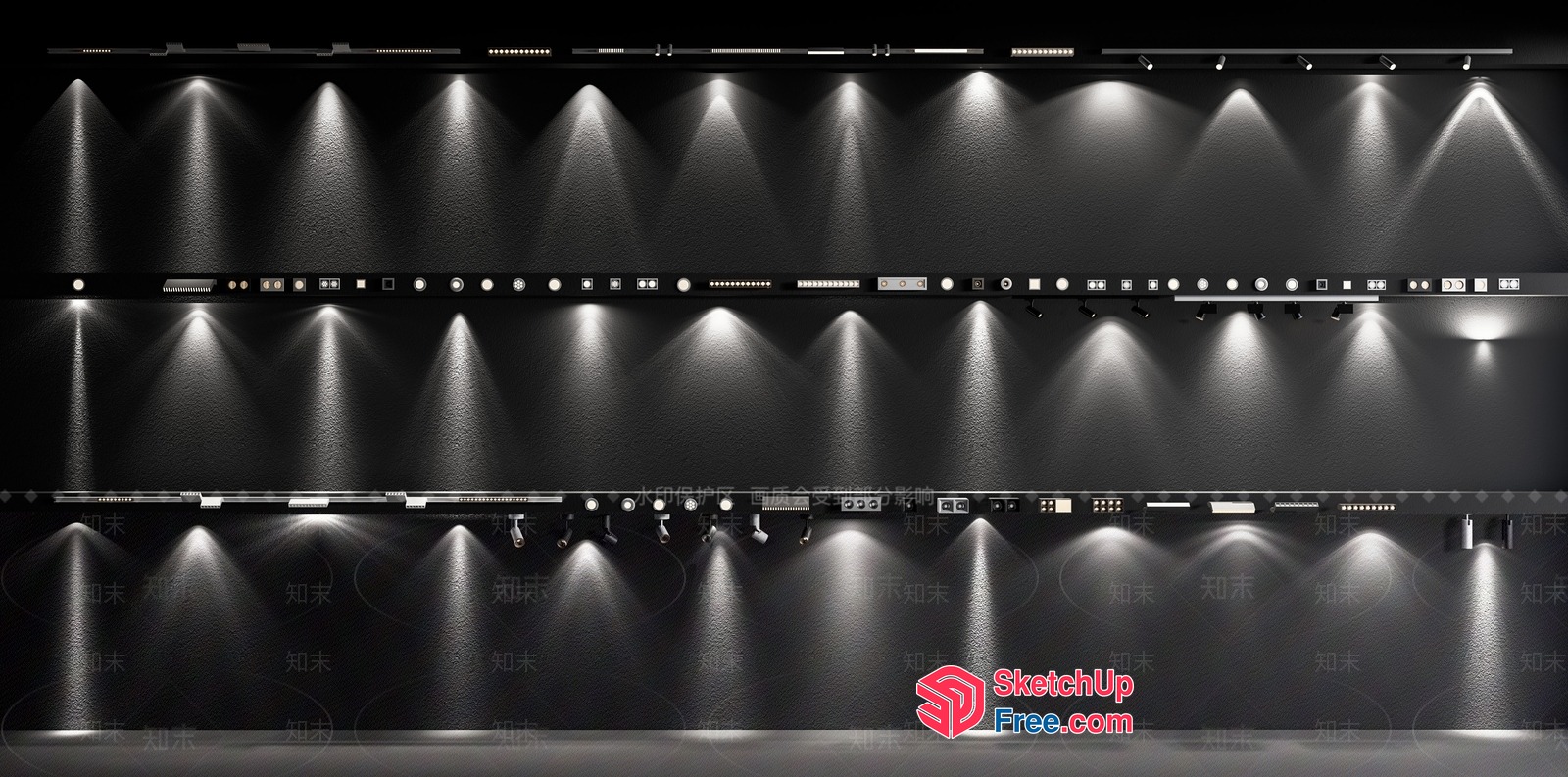 Modern Lighting Fixtures With Adjustable Arms 3D SketchUp File