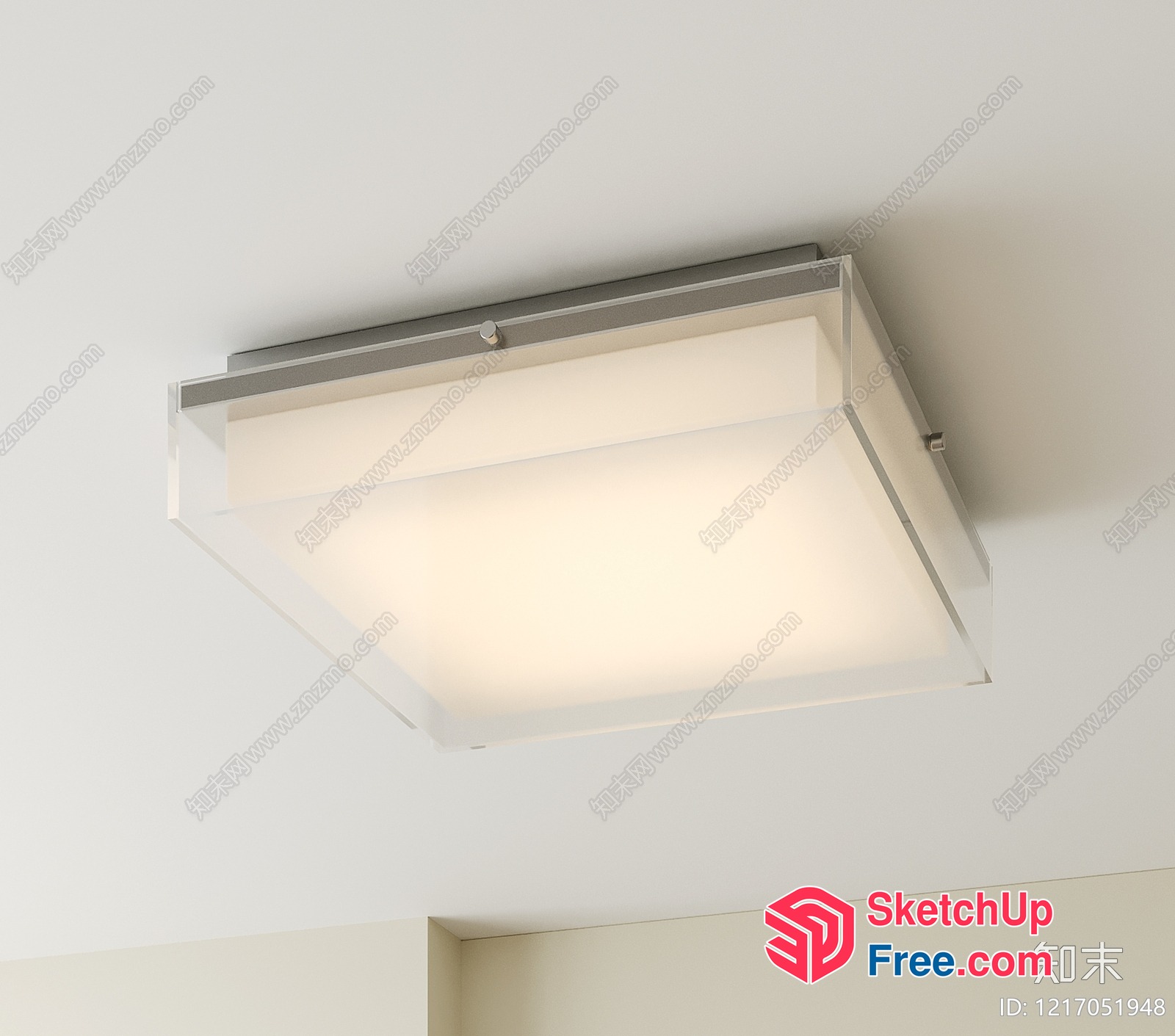 Simple Modern Rectangular Light Fixture 3D SketchUp File