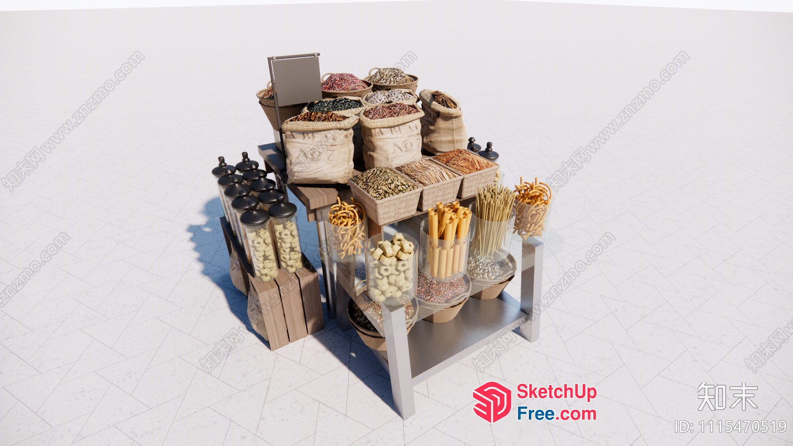Colorful Snacks And Spices Display 3D SketchUp File
