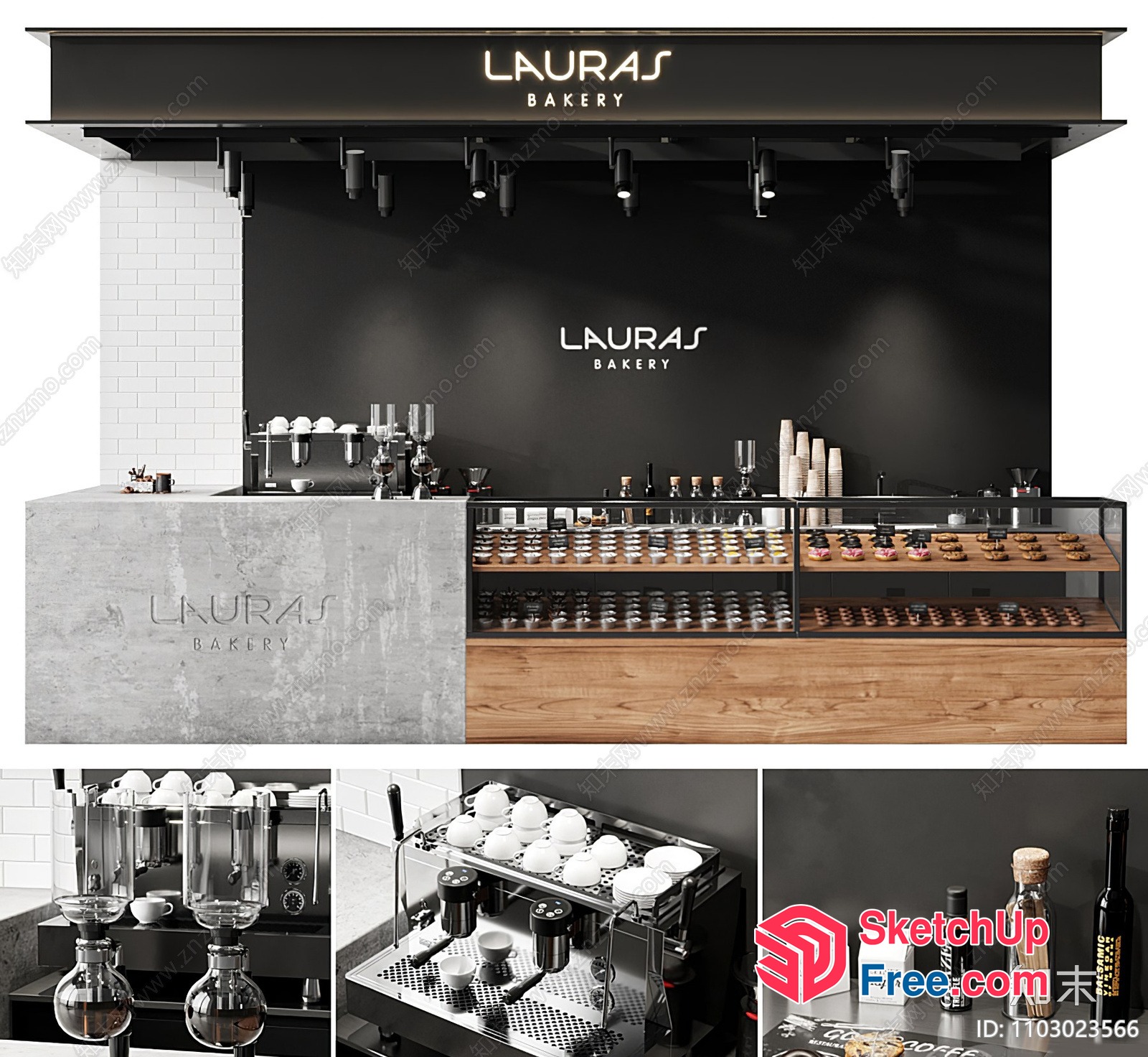 Modern Bakery Interior With Sleek And Elegant Decor 3D SketchUp File