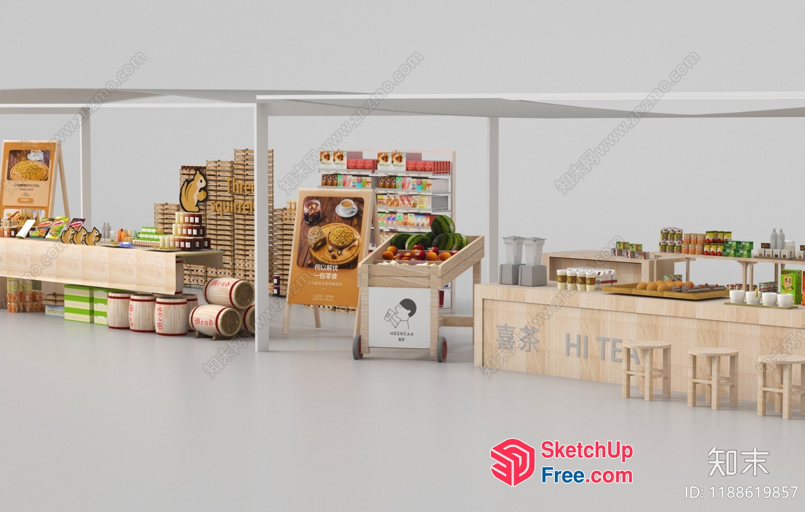 Modern Food Market Interior 3D SketchUp File