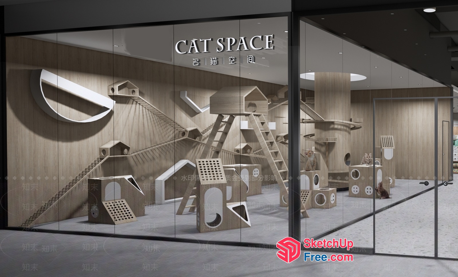 Futuristic Cat Playground 3D SketchUp File