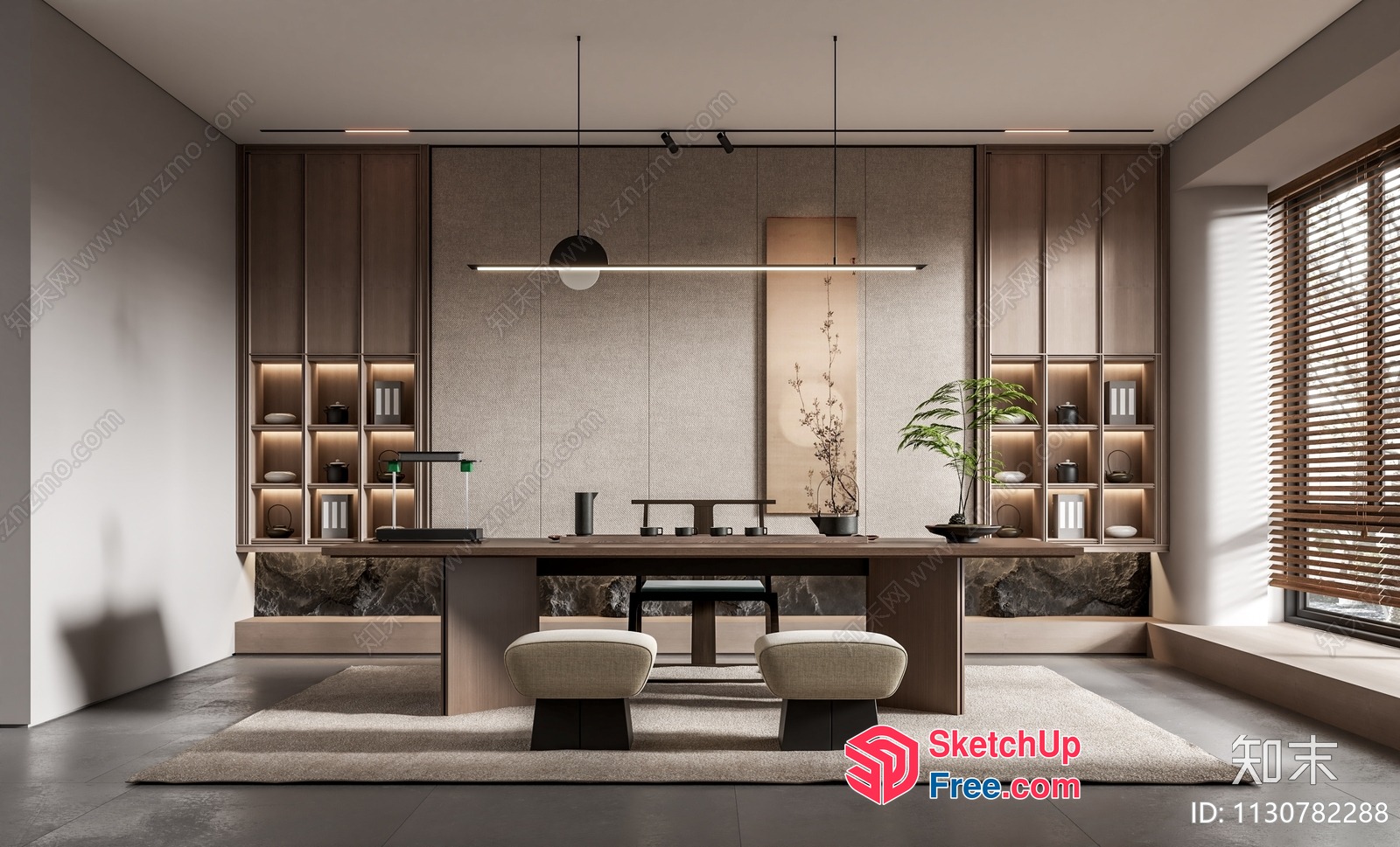 Elegant Modern Minimalist Dining Room 3D SketchUp File