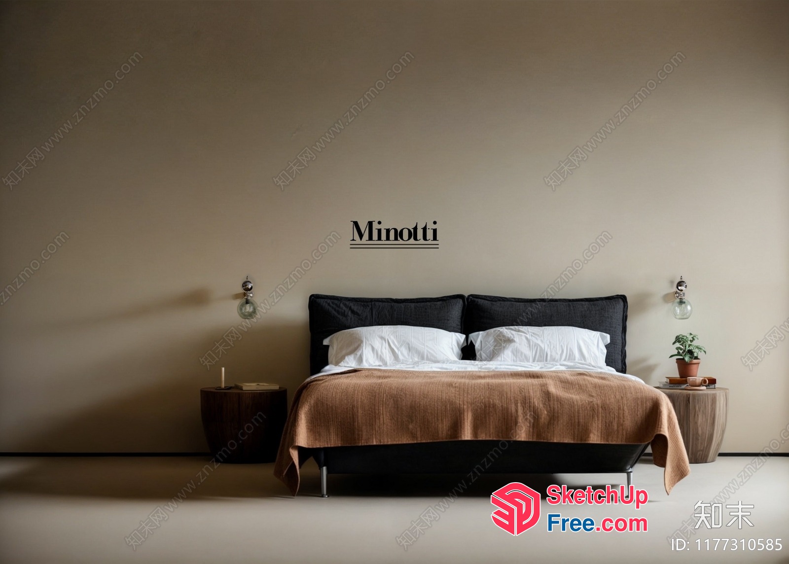 Minotti Bed Interior 3D SketchUp File