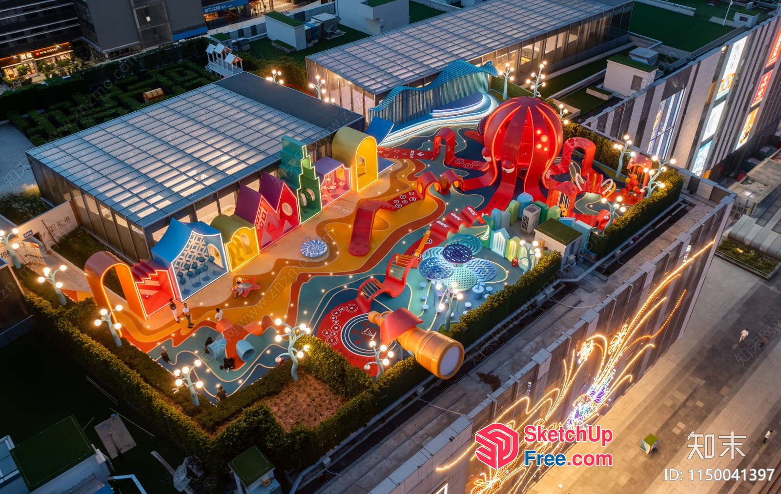 Vibrant Urban Playground 3D SketchUp File