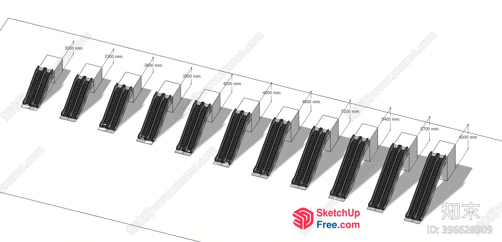 Detailed Staircase Design With Various Dimensions 3D SketchUp File