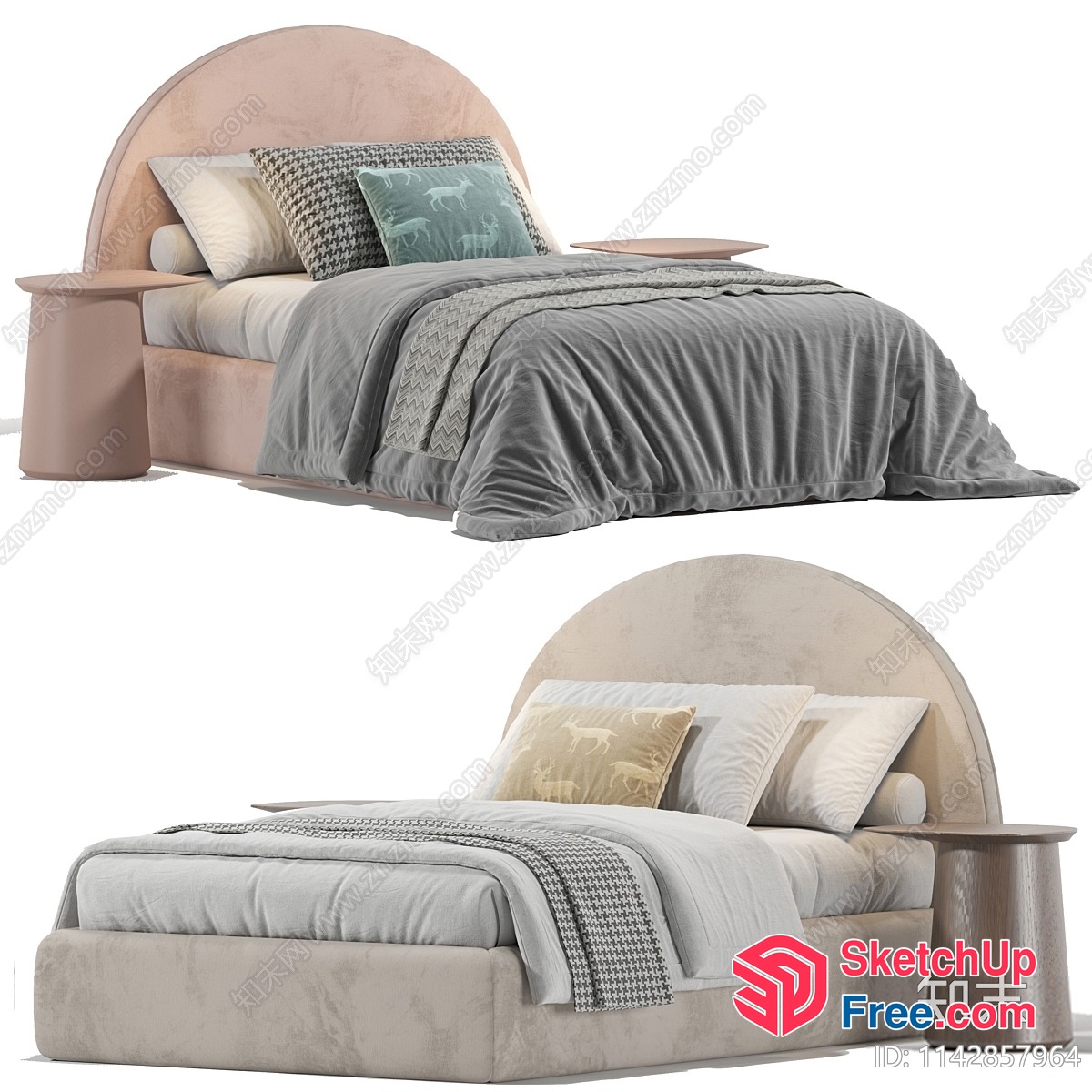 Elegant And Modern Bed Design 3D SketchUp File