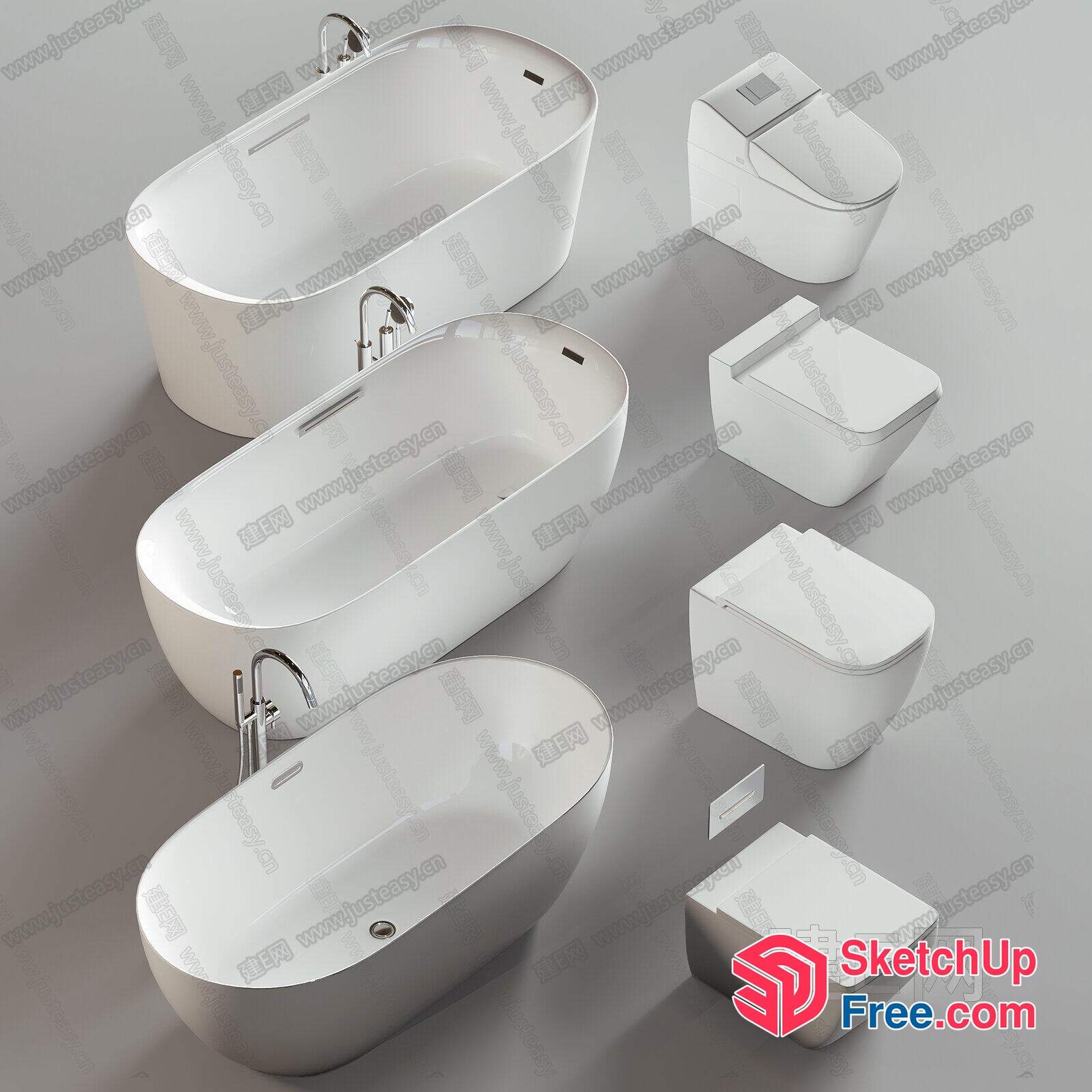 Modern Bathroom Furniture And Fixtures 3D SketchUp File