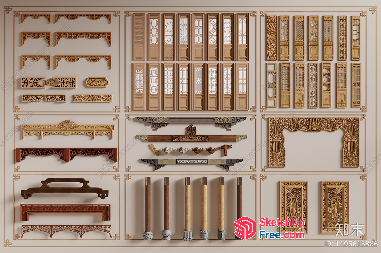 Ornate Door And Window Frames 3D SketchUp File