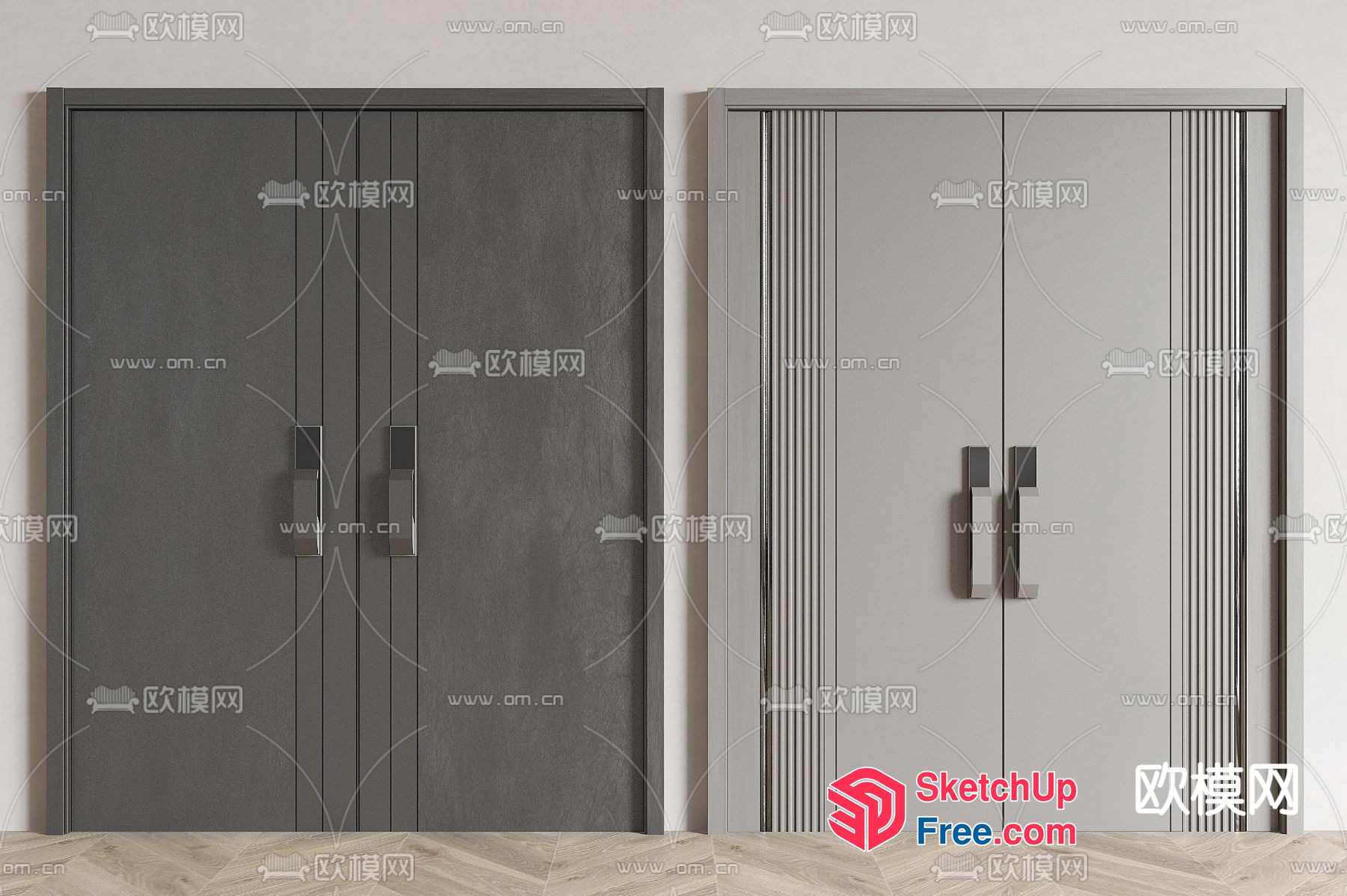 Modern Doors And Handles 3D SketchUp File