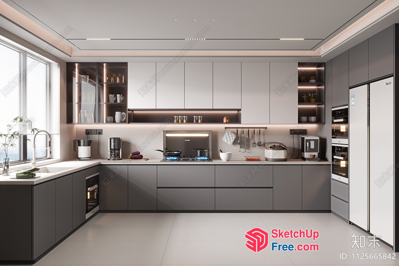 Modern Minimalist Kitchen Interior Design 3D SketchUp File